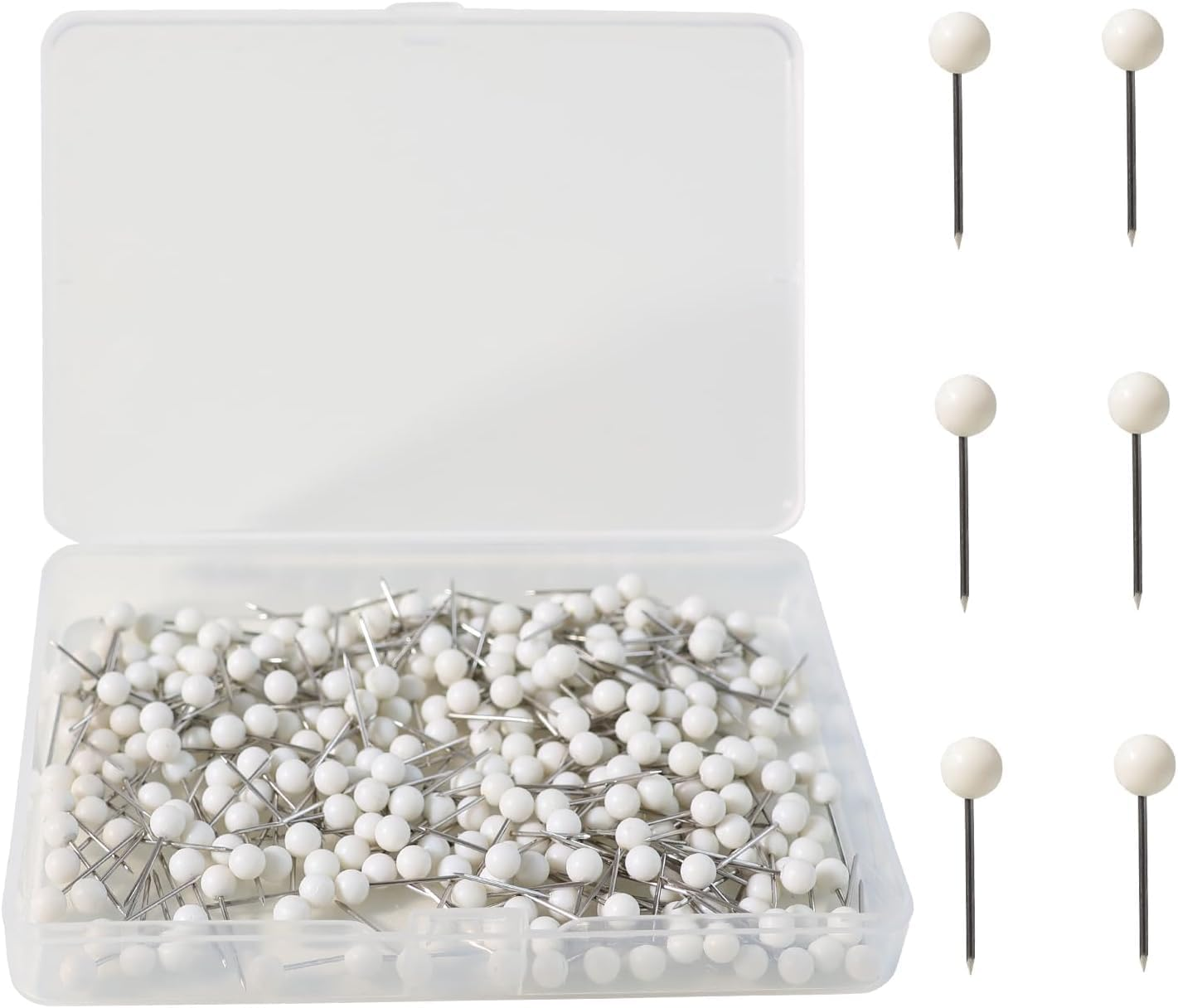 Map Tacks Small round Head Push Pins, 1000Pcs Marking Pins for Maps, Thumb Tacks with Plastic Head, Mixcolor