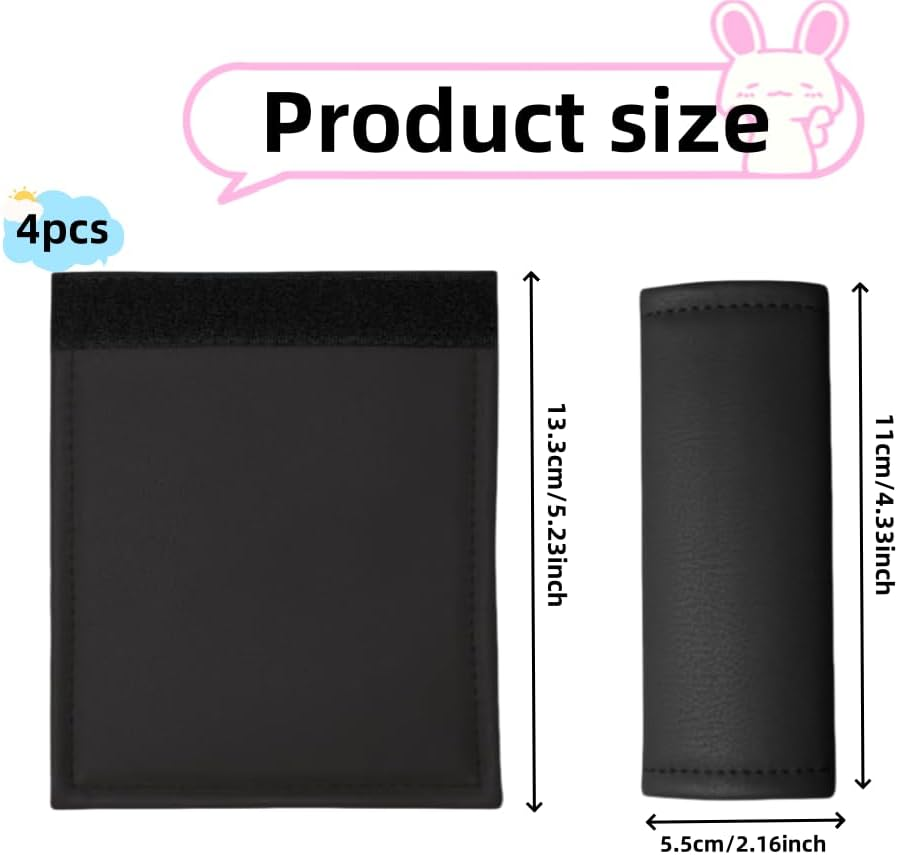 Leather inside the Car Door Handle Cover, Universal Interior Car Door Handle Cover, Door Pull Handle Cover, Suitable for SUV Trucks, 4PCS Car Handlebar Gloves