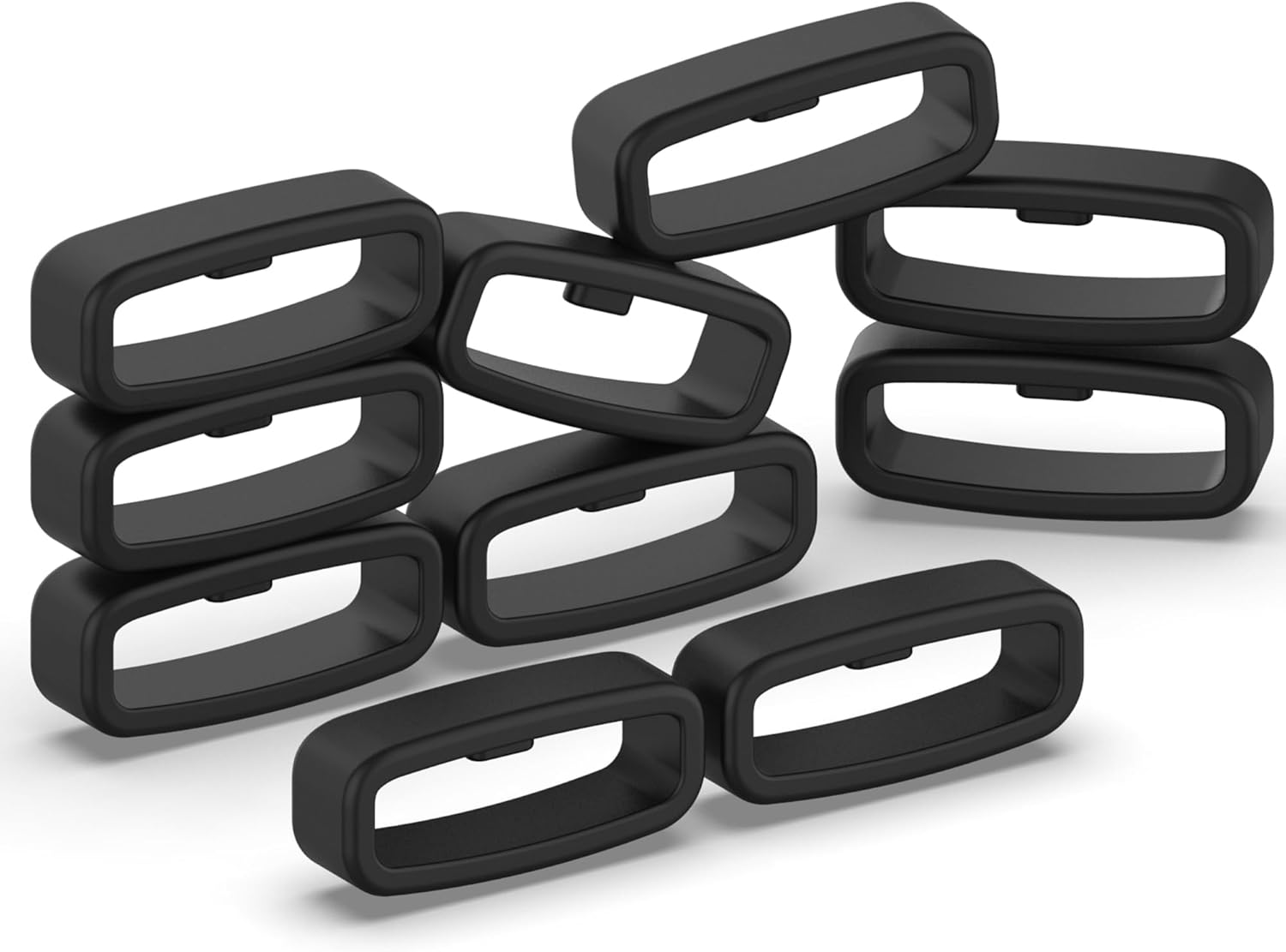 Fantek 10Pcs Watch Strap Holder Loop, Silicone Watch Band Keeper Retainer Fastener Ring Parts for Smart Watch Band Wristband Replacement image number 3