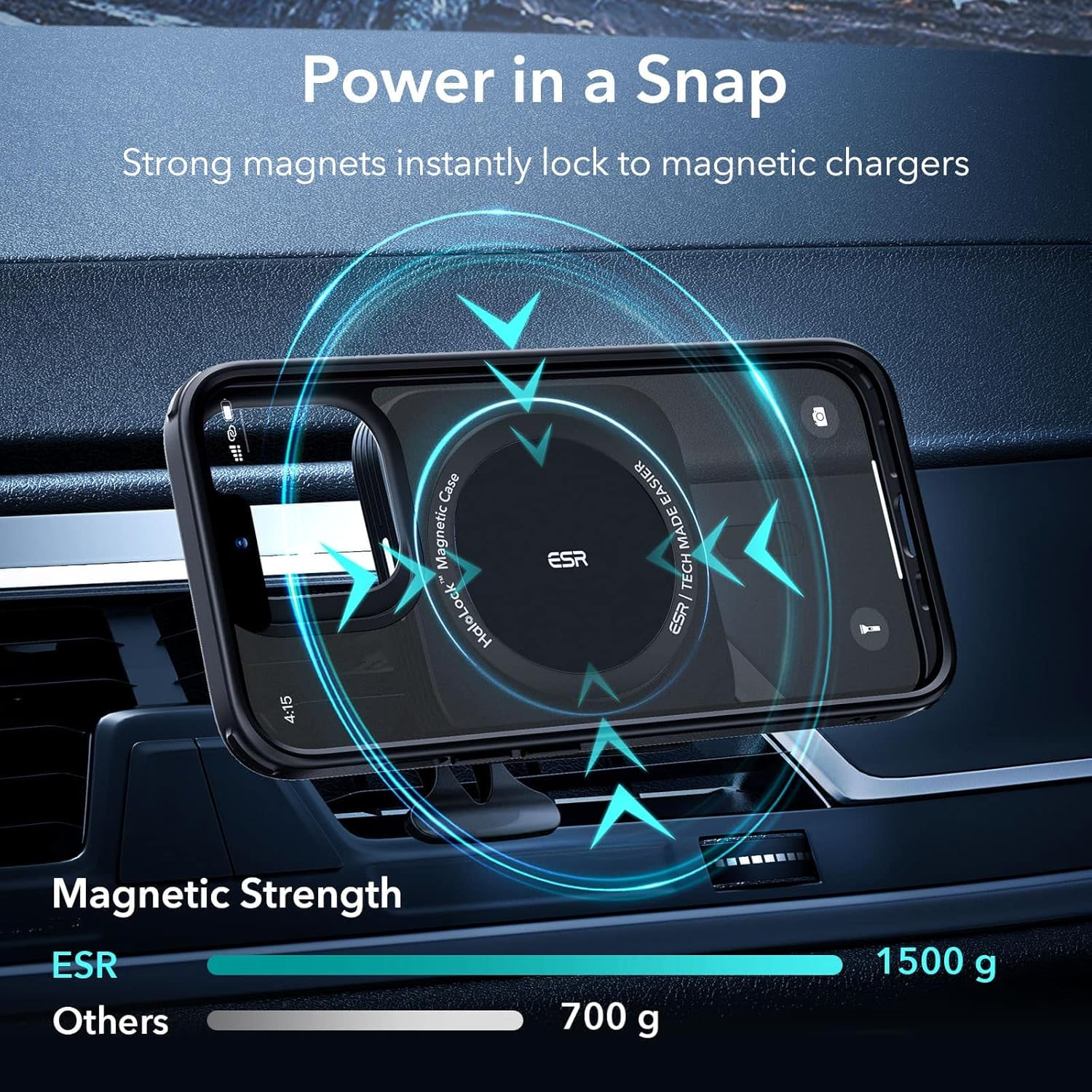 ESR for Iphone 13 Pro Max Case Magsafe, Magnetic Wireless Charging, Military-Grade Protection, Scratch-Resistant Back, Classic Series for Iphone 13 Pro Max Phone Case, Frosted Black image number 2