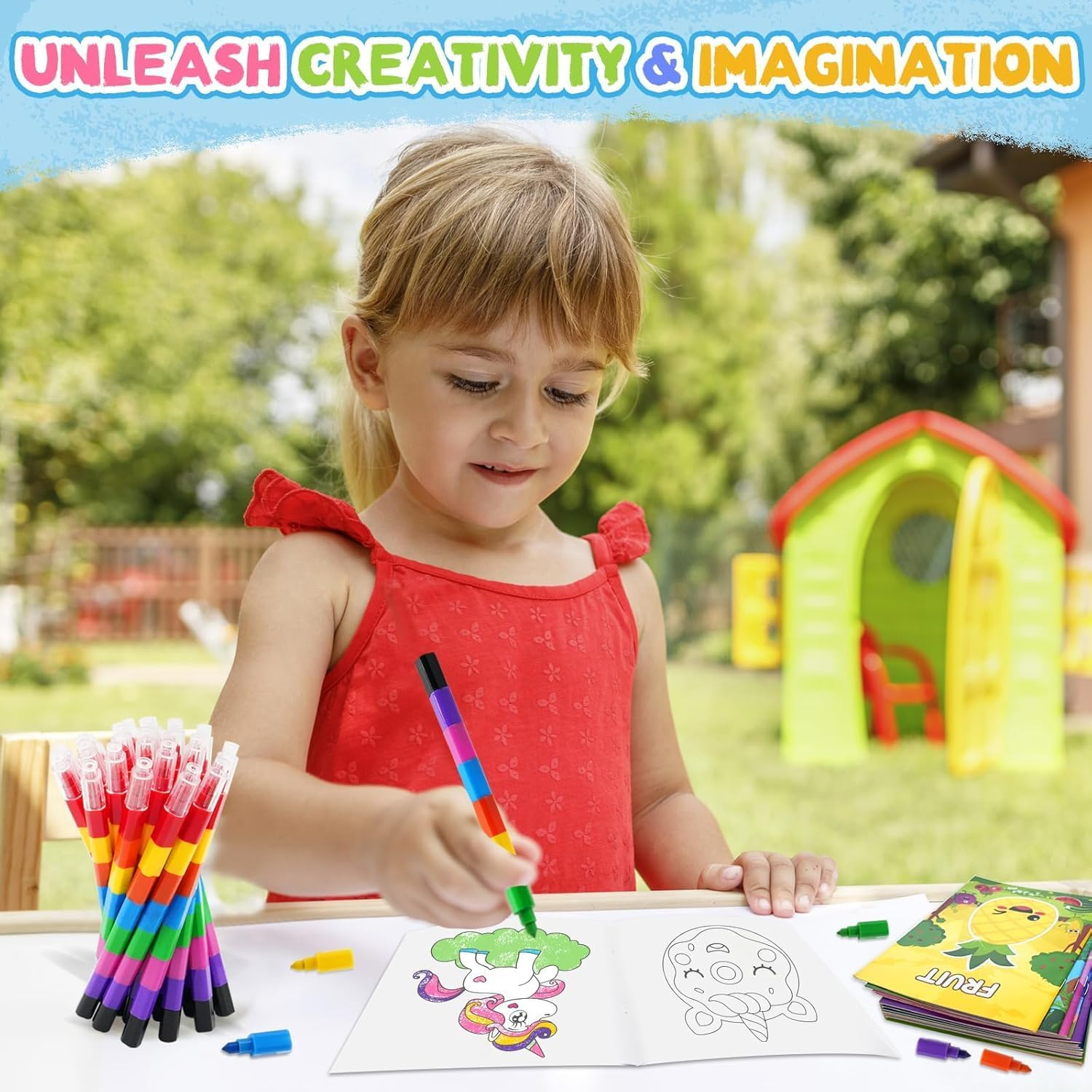 ZMLM 24 Coloring Books for Kids Party Favors with 24 Stacking Crayons Set 26 Gift Bags, Mini Coloring Books for Ages 4-8 Small Activity Books for Birthday Classroom Gifts Goodie Bag Stuffers