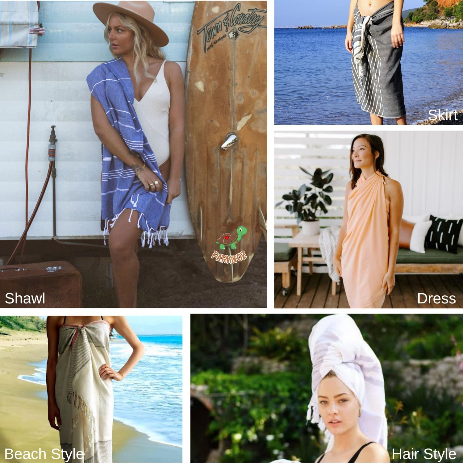 Park & Oz Turkish Peshtemal Beach Towels, 100% Cotton, Toallas Turcas, Lightweight, Fast Drying, Great for Travel, Yoga, Pool, Spa and Bath- Absorbent, Sand Free, Multipurpose Towel (Baby Pink) image number 1