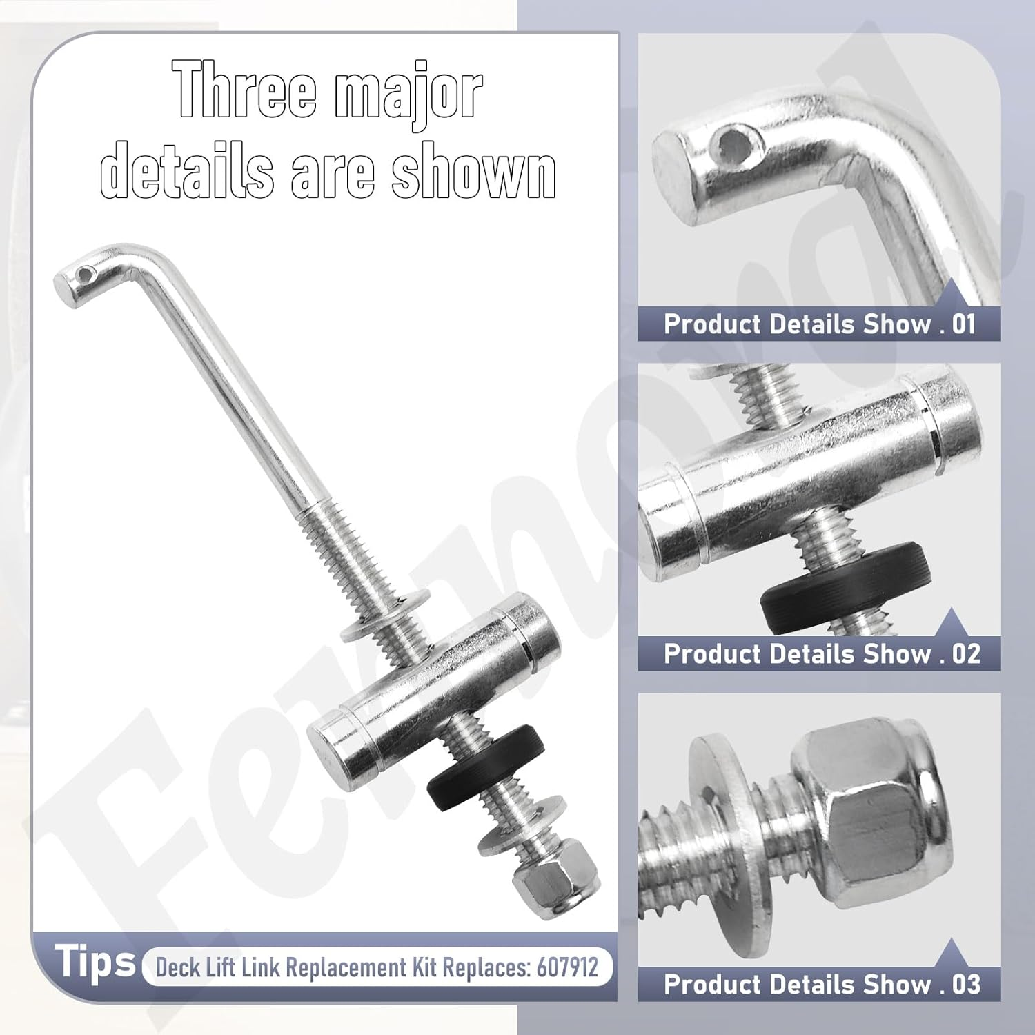 607912 Deck Lift Link Replacement Kit Compatible with Hustler Raptor Zero Raptor X, Raptor Xd Used on Older Raptor Sd 607093, 605114, 767954, 086660 Zero Turn Mowers image number 2