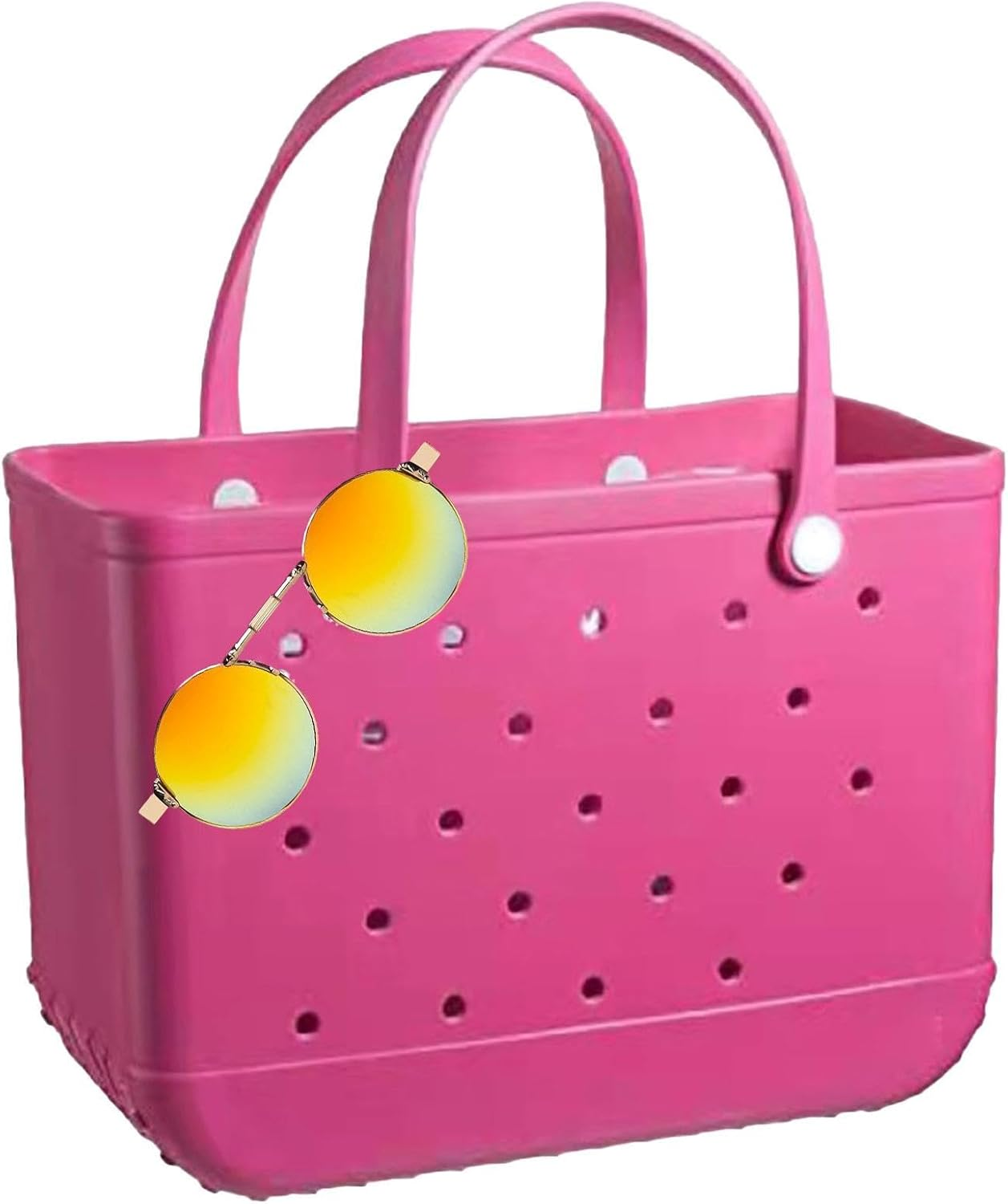 Women Outdoor Rubber Tote Bag,Sports Washable Rubber Tote Bag with Holes | Women'S Portable Travel for Beach Sports Swimming Pool - Blue image number 4