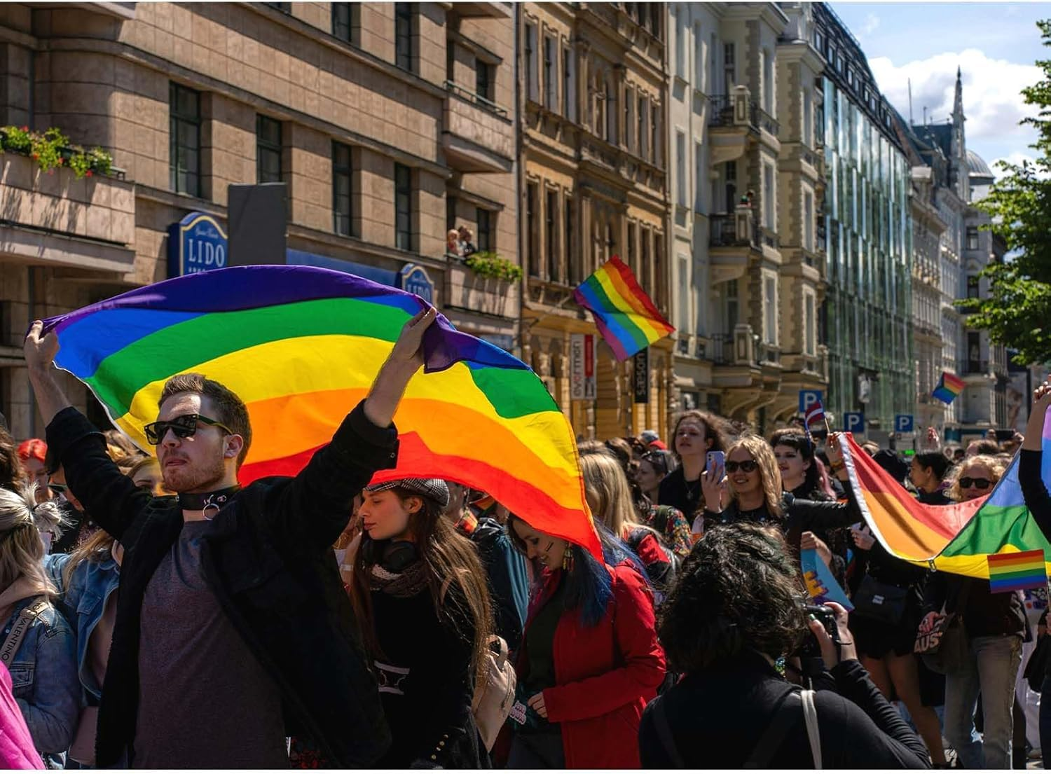 Progress Pride Rainbow Flag,Polyester Thickness,90*150Cm Gay Pride Flag for Gay Pride Parade Support LGBTQ Lesbian Gay Bisexual Transgender Queerfade Resistant, Brass Grommets, Canvas Header, Indoor/Outdoor, Vibrant Colors,Not Fear of Rain and Snow ﻿