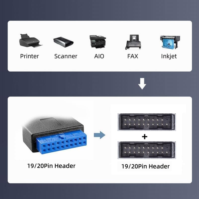 CY Card Single 19/20Pin Header to USB 3.0 19/20Pin Dual Ports Female PCBA Type Adapter Splitter HUB 5Gbps image number 1