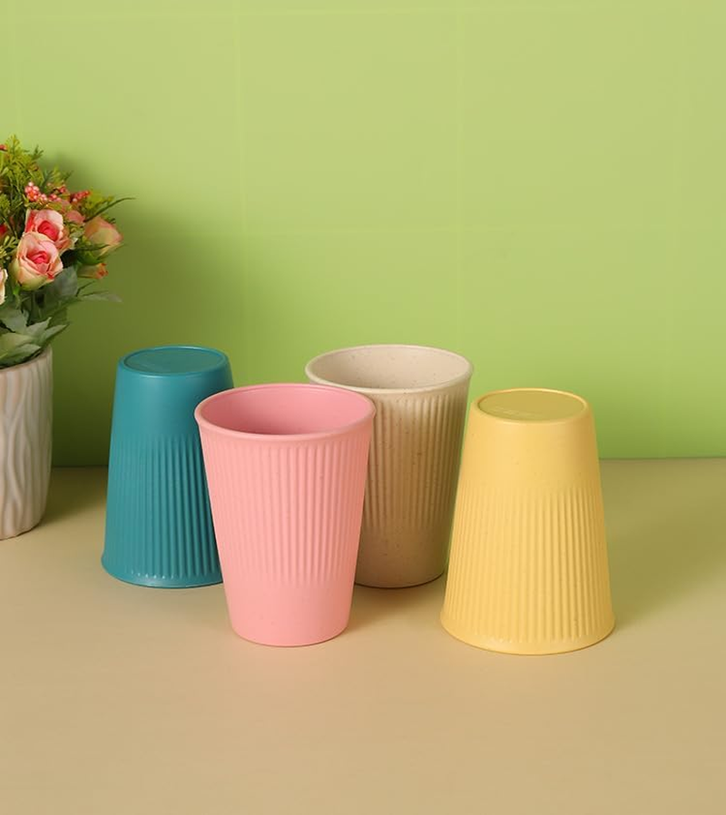 Plastic Cups, 6 Wheat Straw Cups, BPA Free, 12 Ounce Unbreakable Children'S Cup, Kitchen Glass Cup, Durable Drinking Cup, Reusable Small Water Cup, Dishwasher and Microwave Safe image number 3