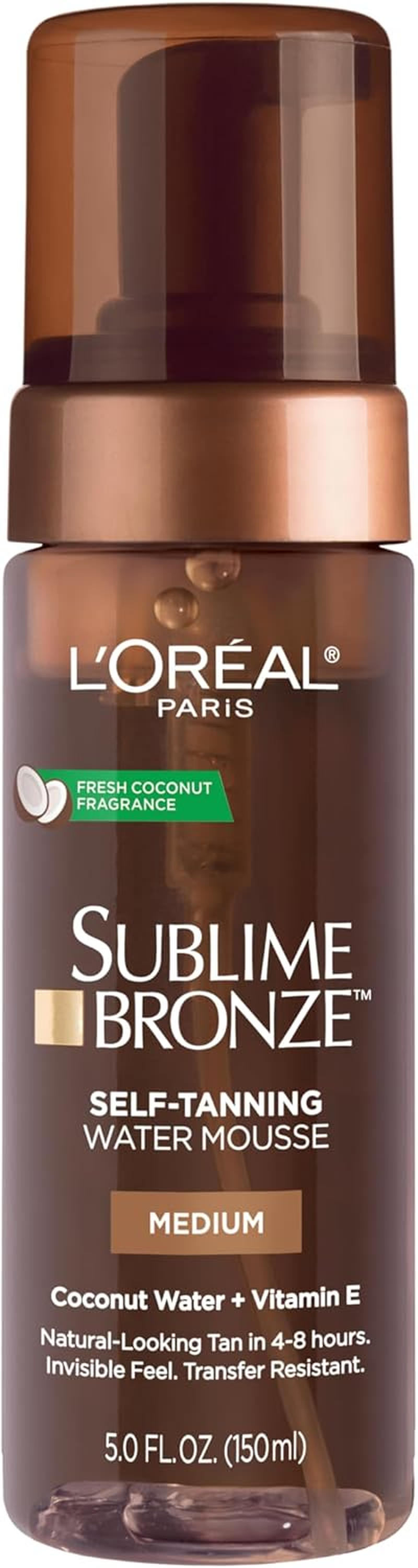 L'Oreal Paris Sublime Bronze Self Tanning Water Mousse, Streak-Free Natural Looking Tan, 5 Fl. Oz image number 5