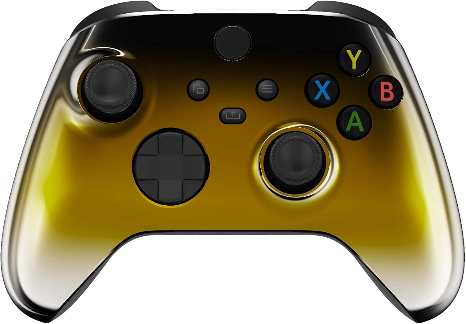 Extremerate Replacement Front Housing Shell for Xbox Series X Controller, Chrome Gold Custom Cover Faceplate for Xbox Series S Controller - Controller NOT Included