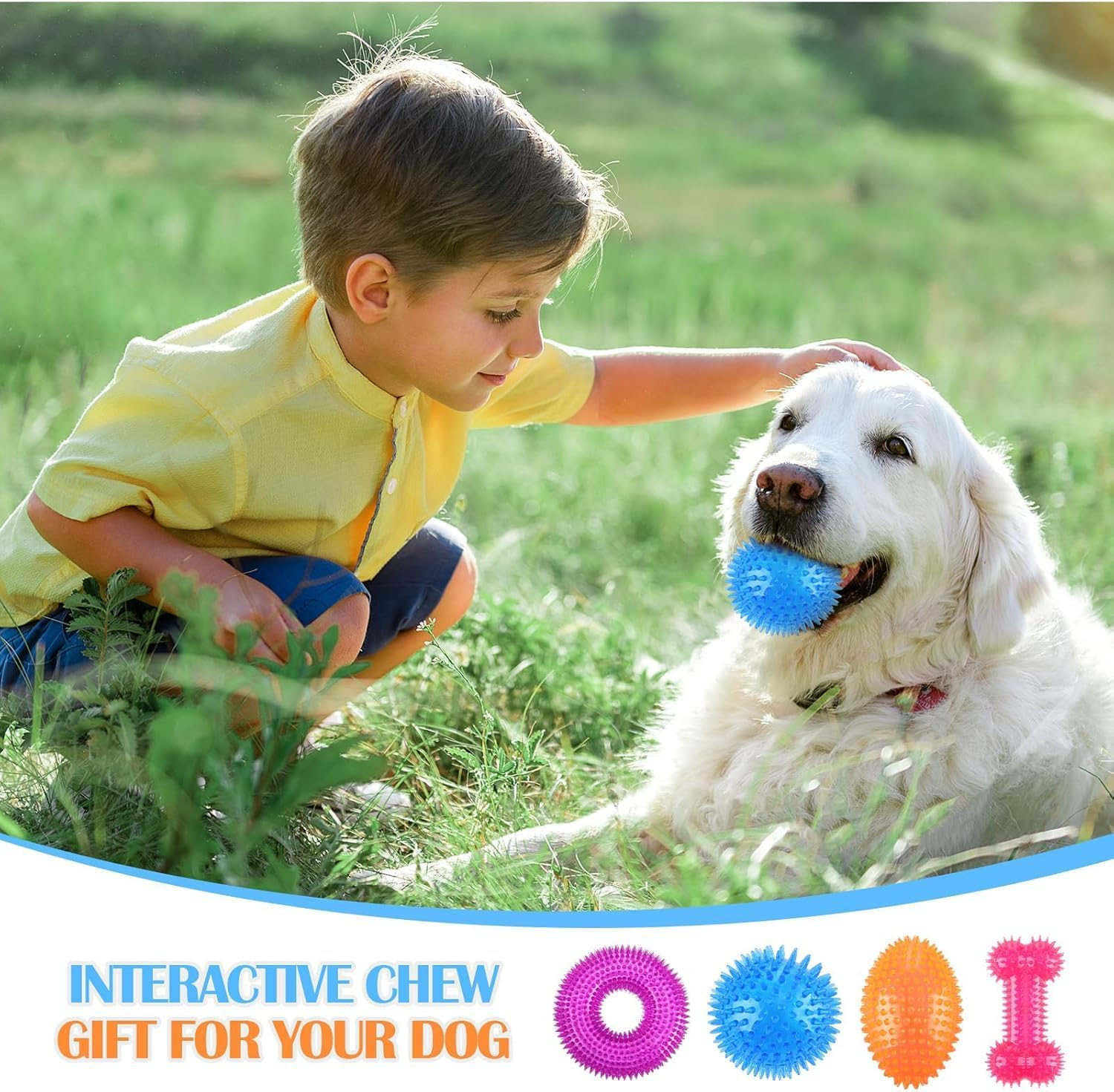 4 Pcs 4.5'' Spiky Squeaker Football Dog Toy for Medium Large Dogs Spiky Dog Balls Puppy Chew Toys for Aggressive Chewers Spiky Ball Dog Toy Fetch Toys for Training (Fresh,Multicolored) image number 3