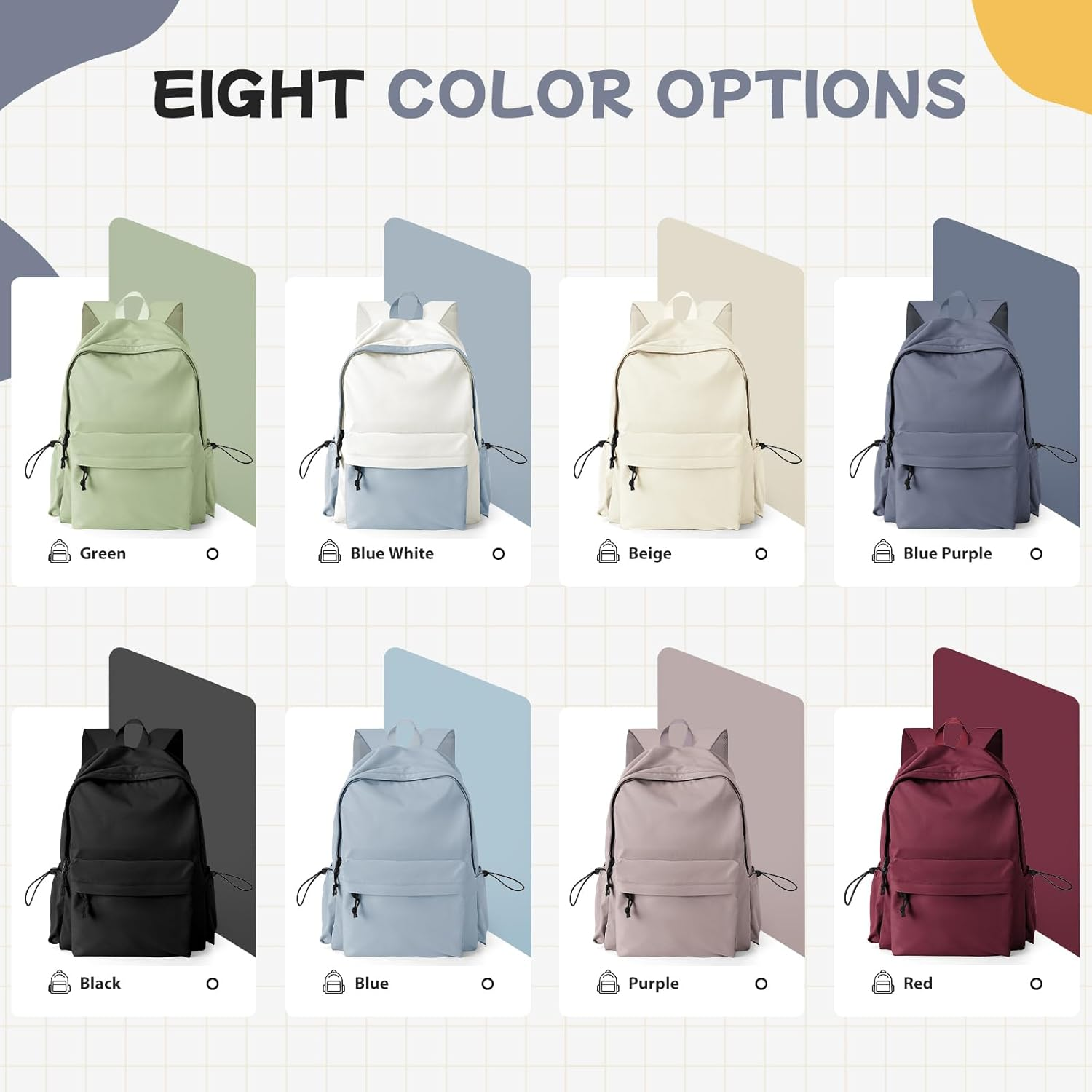 Lendolk School Backpack Womens College Rucksack Lightweight School Bag Water Resistant Casual Daypack College Secondary School Bags for Teenage Girls Boys Bookbag image number 2