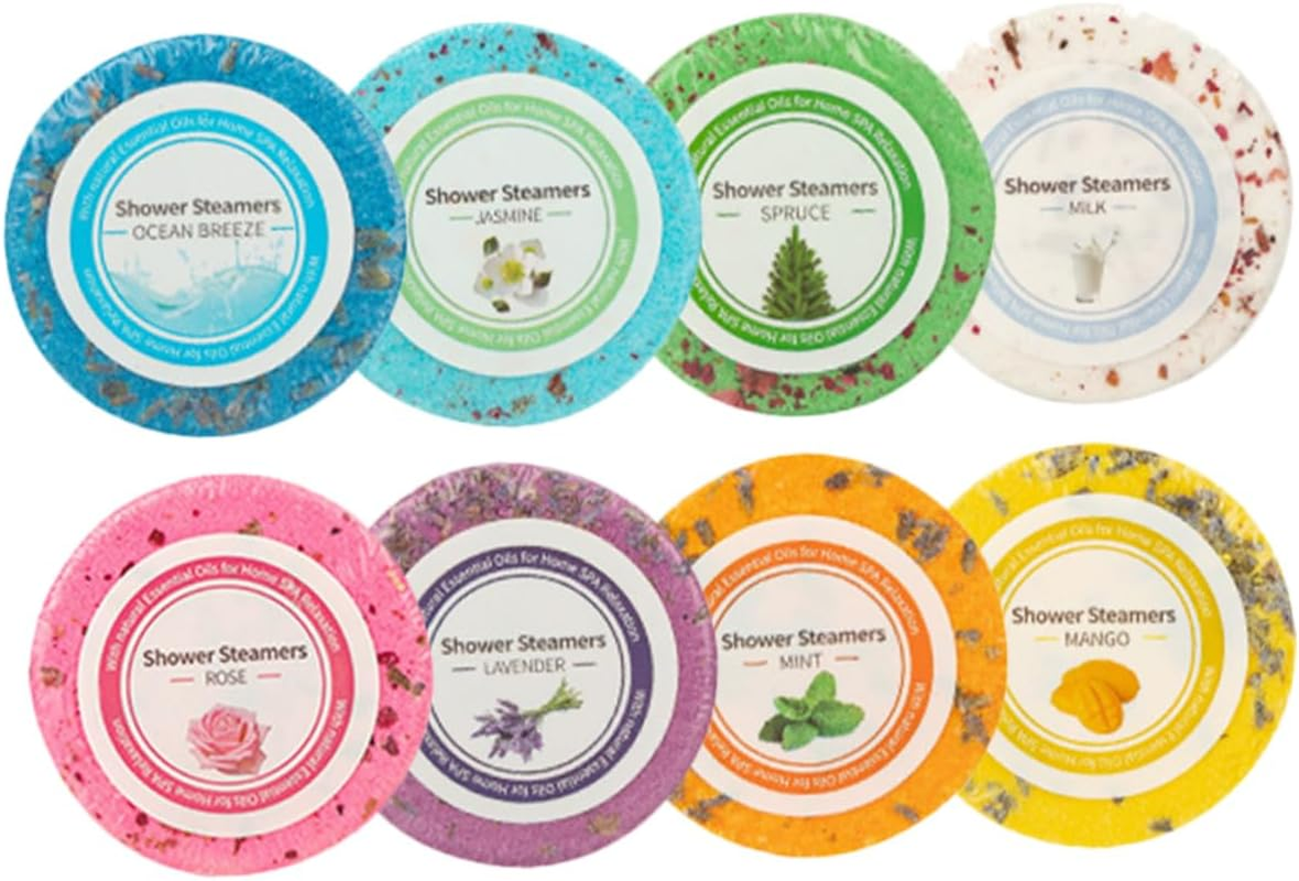 BAZEITFLOW Aromatherapy Bath Tablets 8-Piece Set Natural Essential Oil Shower Tablets Relaxing Bath Drops for Spa Experience for Women and Giving image number 6