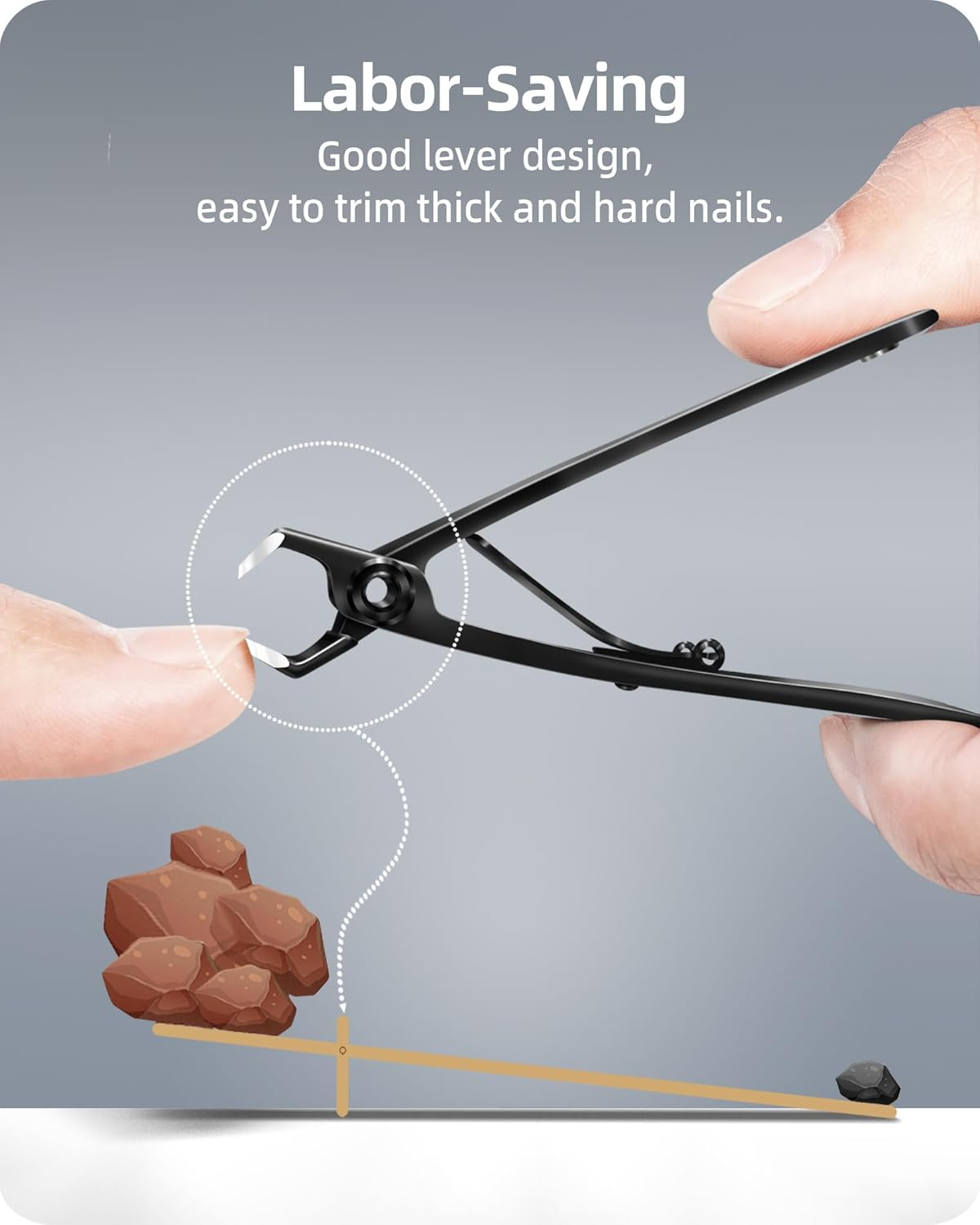 EBEWANLI Straight Nail Clipper, 17Mm Wide Jaw Opening Toe Nail Clippers, Extra Large Toenail Clippers for Thick Toenails, Heavy Duty Toenail Clippers for Seniors, Men, Women image number 1