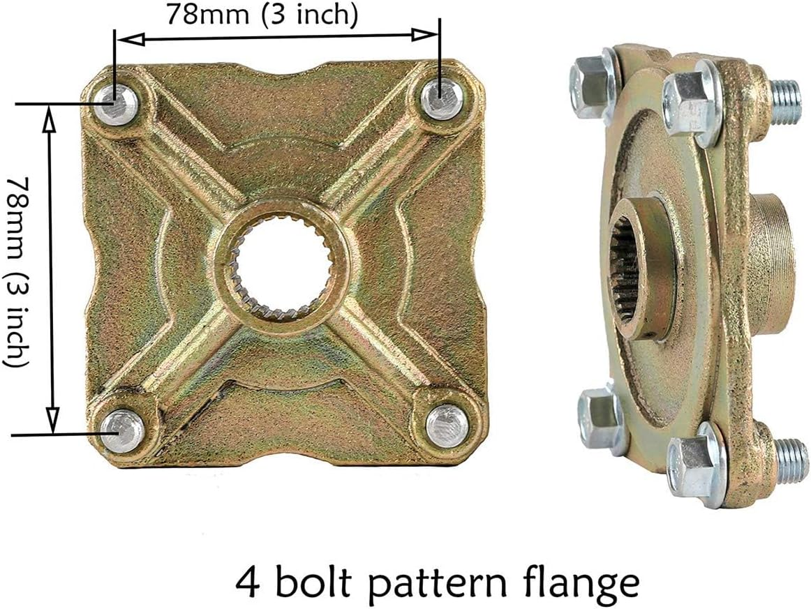 YC Yier 32" Go Kart Rear Live Axle Kit, DIY Parts, 4.10-6" Wheels Tires Rims, Brake Assembly, 3 Stud Wheel Hubs, 428 Sprocket for Mini Bike Drift Trike Golf Cart ATV Quad Buggy image number 1