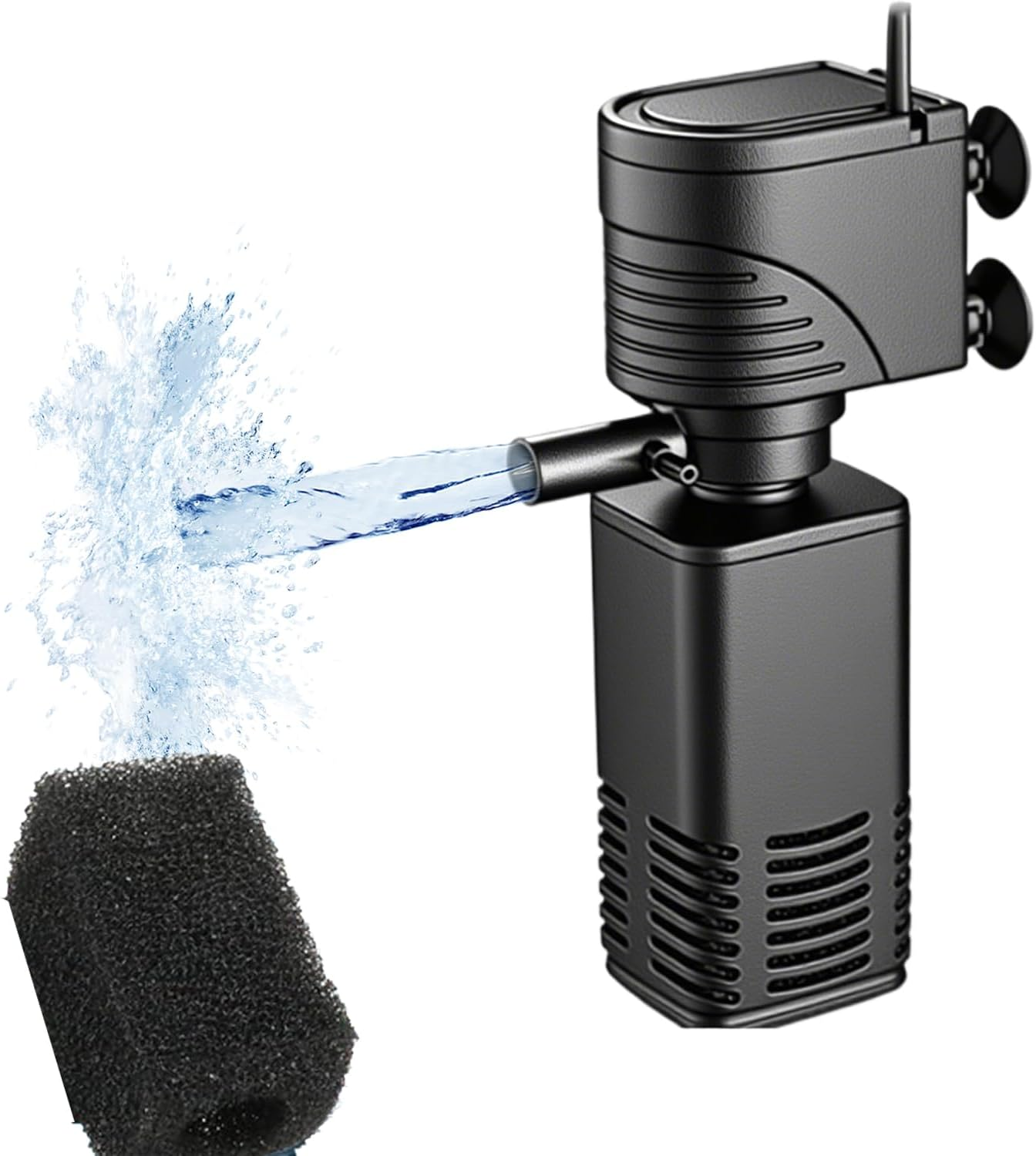 Submersible Fish Tank Filter, 12W Aquarium Filter with Water Pump, 800L/H Adjustable Internal Fish Tank Filter, for Aquarium Filtration, Oxygenation, Circulation image number 4