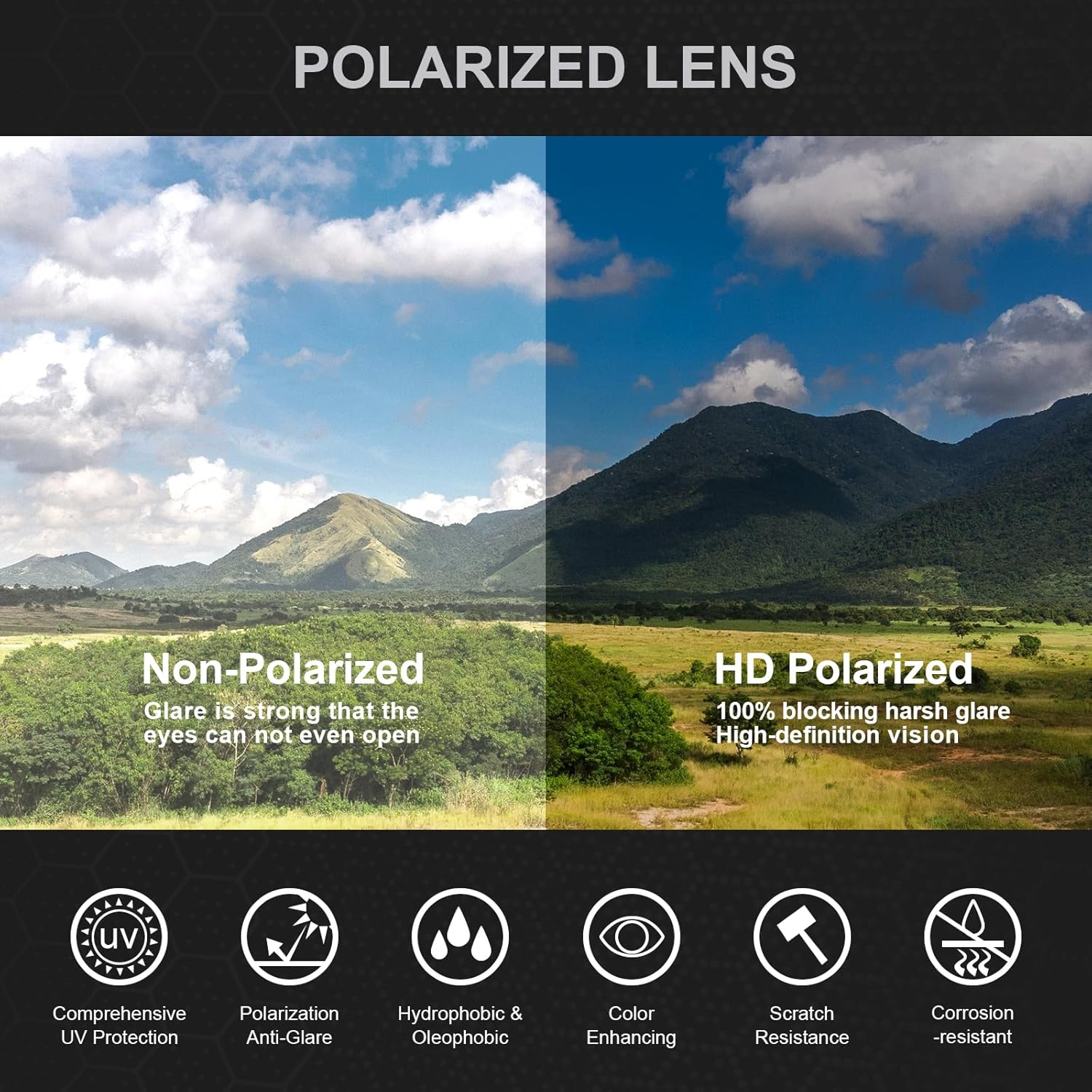 STGATN XL Big Head Sunglasses for Men - 155MM for Large Wide Heads Men'S TR90 Ultralight Polarized UV400 Protection Glasses - Multicolor, 4. Black Frame Red Mirror Lens(Colorful Arm) image number 4