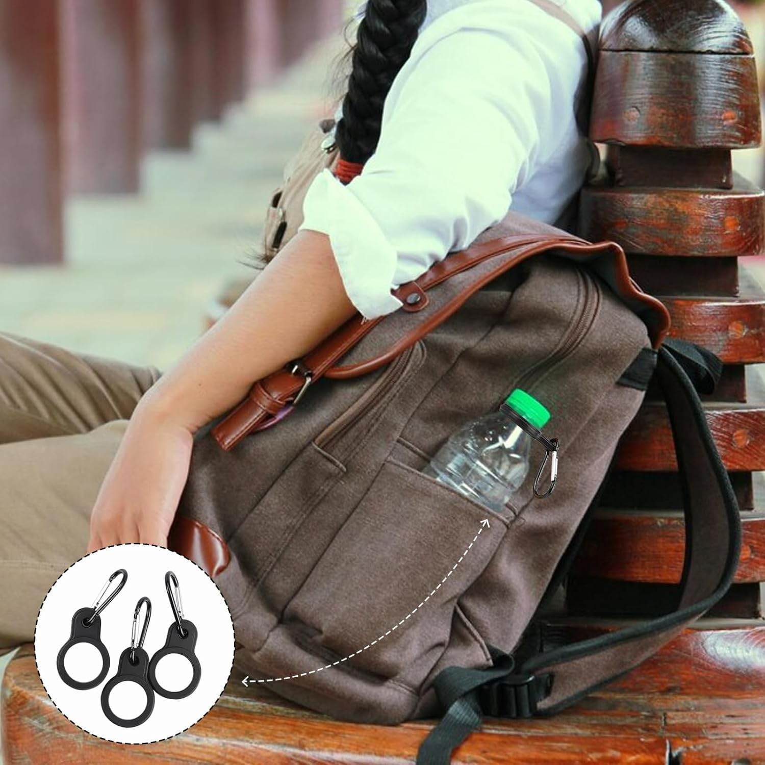 Lexziuo 6PCS Silicone Water Bottle Clips with Carabiner - Secure Leak-Proof Holder for Sports Bottles, Travel Camping Hiking Accessories, Durable Carrying Clip for Backpack Gym Outdoor Activities image number 3