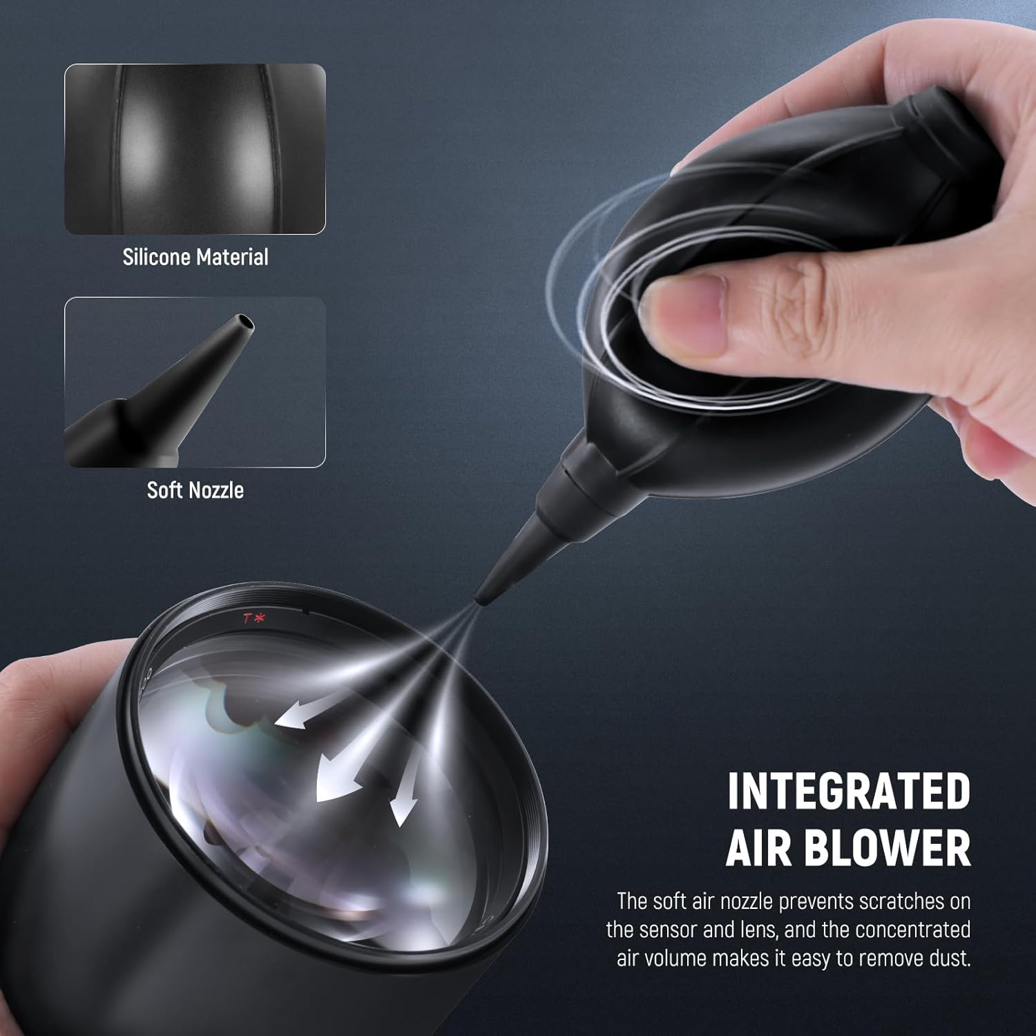 NEEWER 16 in 1 Camera Lens Cleaning Kit, 1X Brush + 1X Air Blower + 1X Cleaning Swab for 24Mm Full Frame Sensor + 1X Cleaner Spray + 2X Cloth + 10X Wet Lens Wipe, HM-44 image number 1