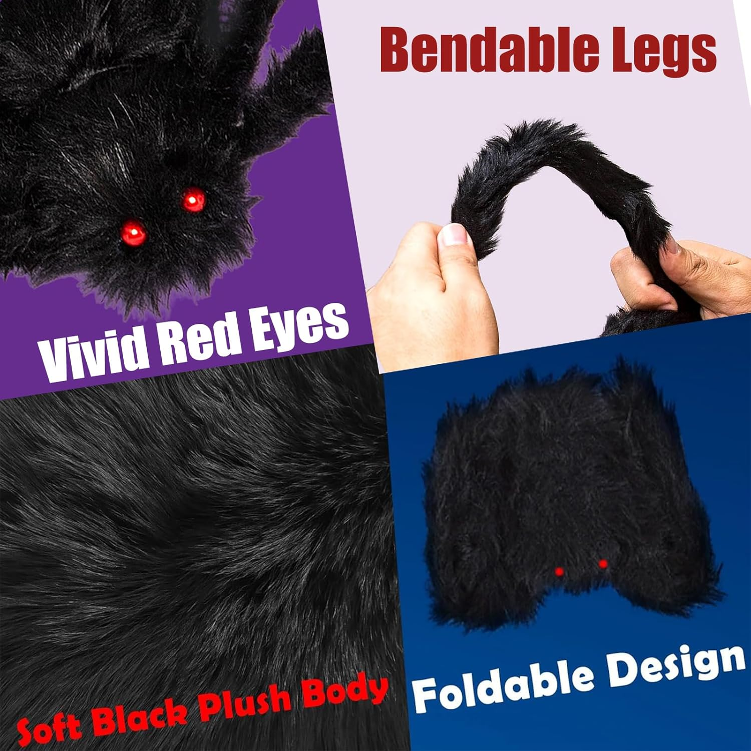 Giant Yard Halloween Decorations Outdoor Spider Web with 150CM Spider outside Scary Decor Hanging Triangular Mega Spider Web Fake Spiders Stretch Cobweb Set Party Supplies Favor image number 4