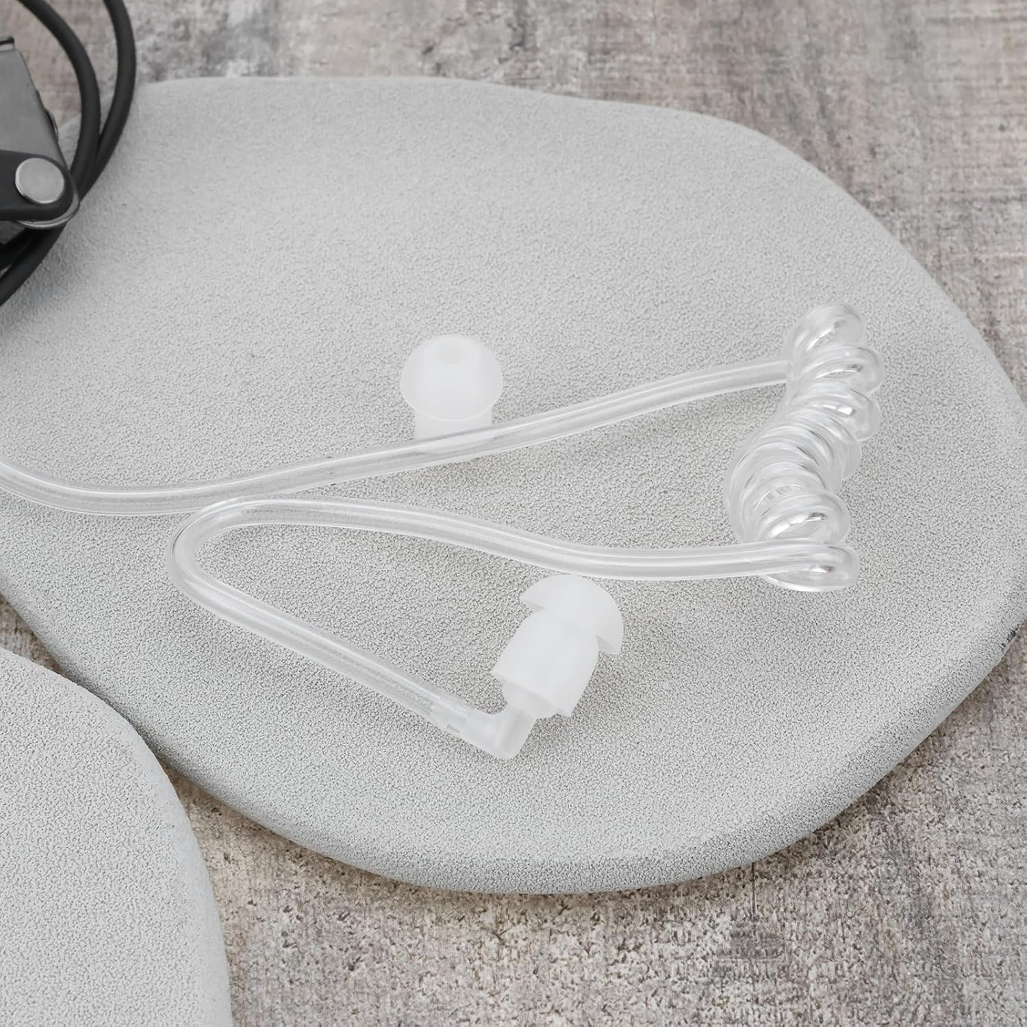 Emsea 1Pc Walkie Talkie Earpiece 2Pin Covert Acoustic Tube Earpiece with PTT Mic Compatible with Kenwood TK-3501 TK-3201 Compatible with Baofeng UV-5R BF-888S 80Cm image number 3