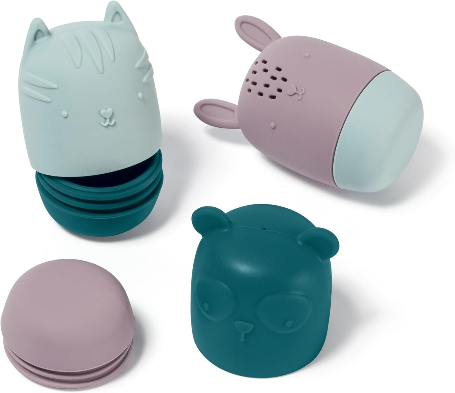 Bebeconfort 100% Silicone Bath Animals, 10 Months +, Fun & Safe Silicone Bath Animals - Set of 3