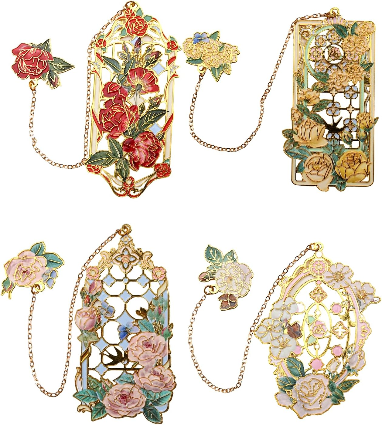 Metal Bookmarks 2 PCS, Sgbvzbd Bookmarks for Reading Women, Pretty Bookmarks for Women, Beautiful Metal Bookmark, Red Rose Bookmark and White Rose Bookmark(Bkm-043-001) image number 4