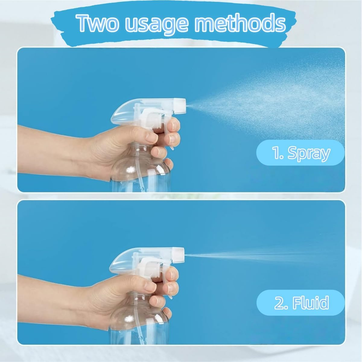 3 Pcs Glass Spray Bottles, Protected by Silicone Sleeves - Refillable to 17 Ounces, Square Adjustable Nozzles for Cleaning Solutions, Essential Oils, Hair Styling (Blue, Pink, Yellow) image number 5