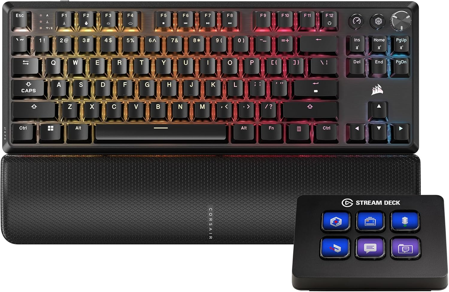 CORSAIR K70 CORE TKL Wireless + Elgato Stream Deck Mini Bundle - Mechanical Tenkeyless Gaming Keyboard with Studio Controller for Zoom, Teams, Powerpoint, MS Office Etc, Compatible with Pc/Mac image number 5