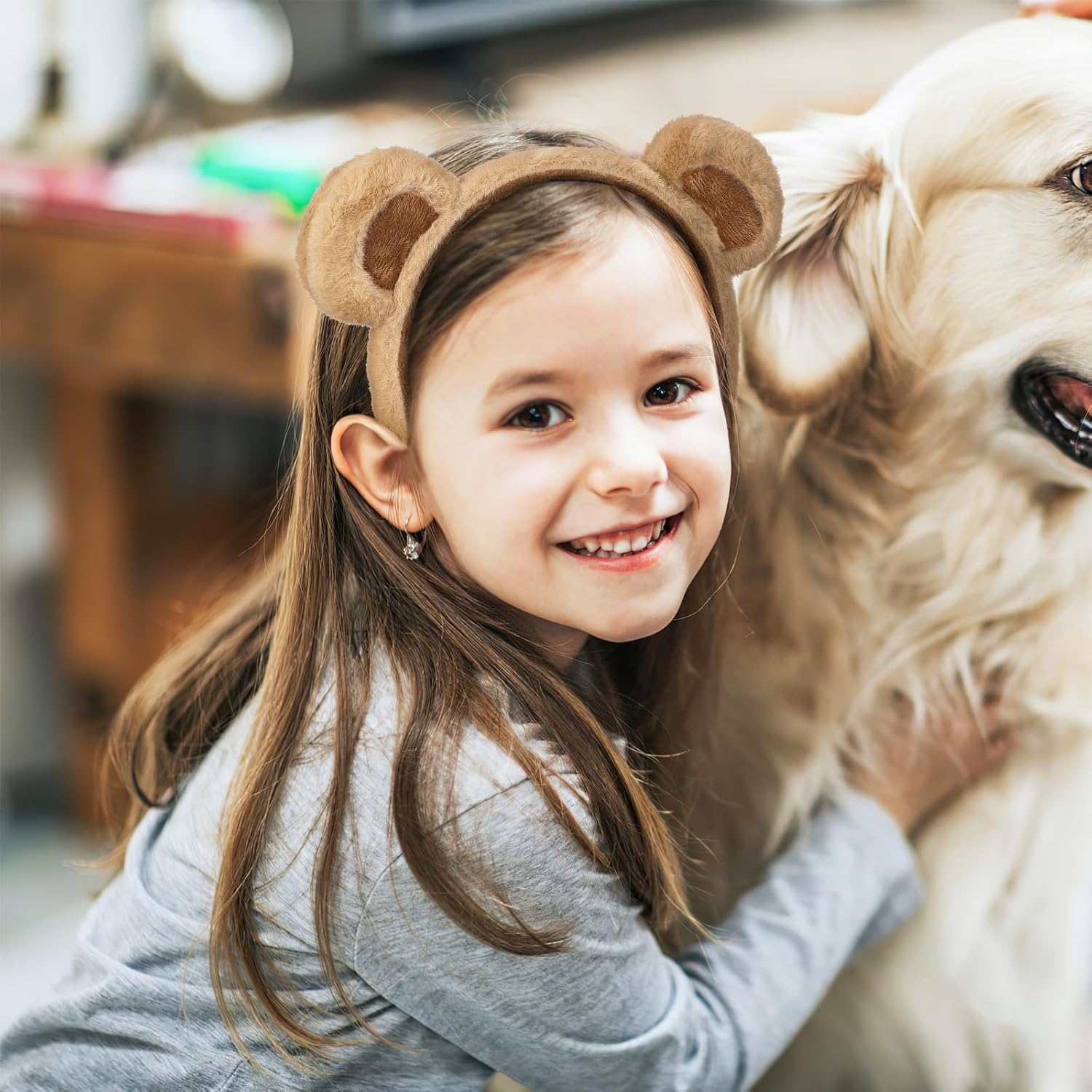 Bear Ears Headband Cute Bear Ears Animal Ears Headband Face Wash Headband for Halloween Cosplay Costume image number 2