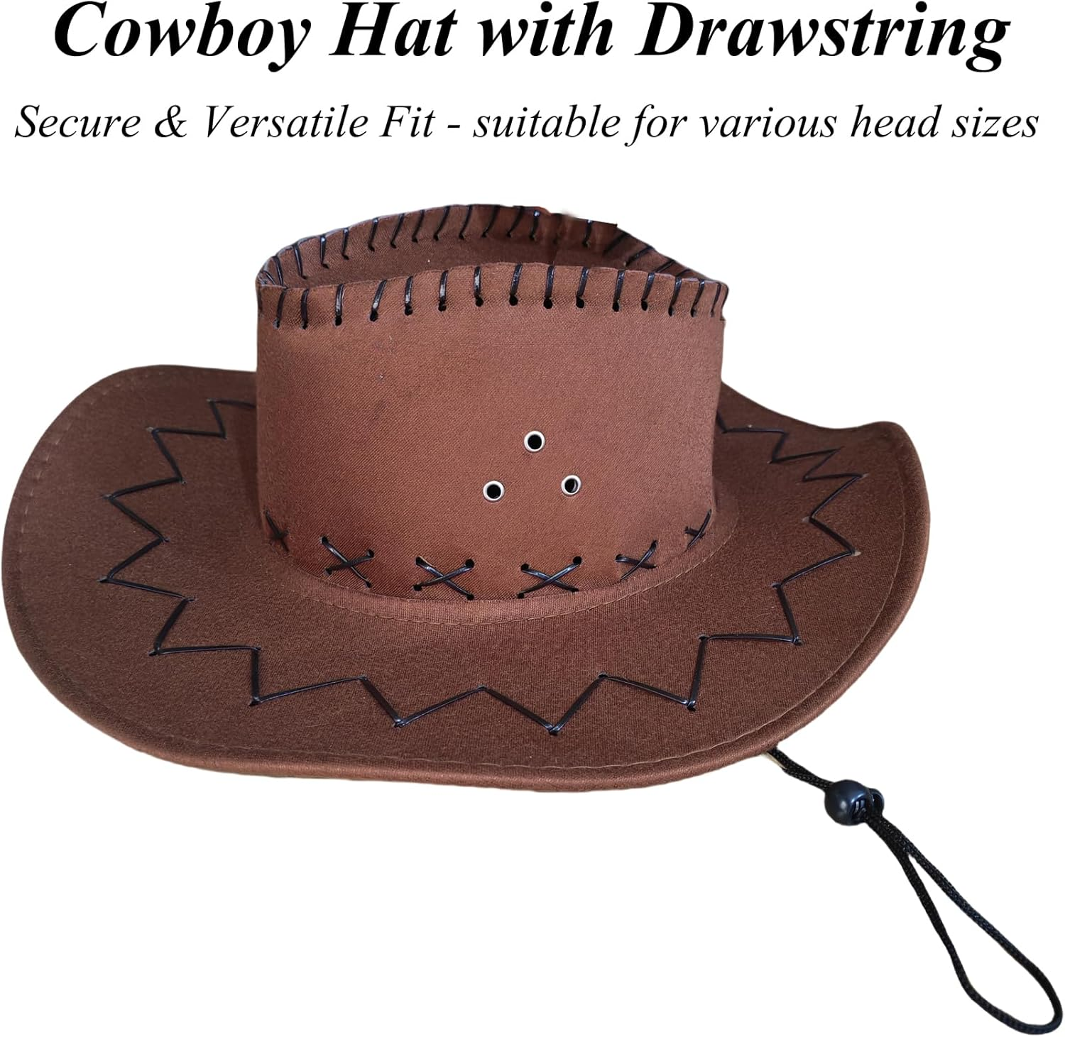 COSOUKE Cowboy Costume Halloween Costumes Men with Hat Vest Belt Red Bandana image number 3