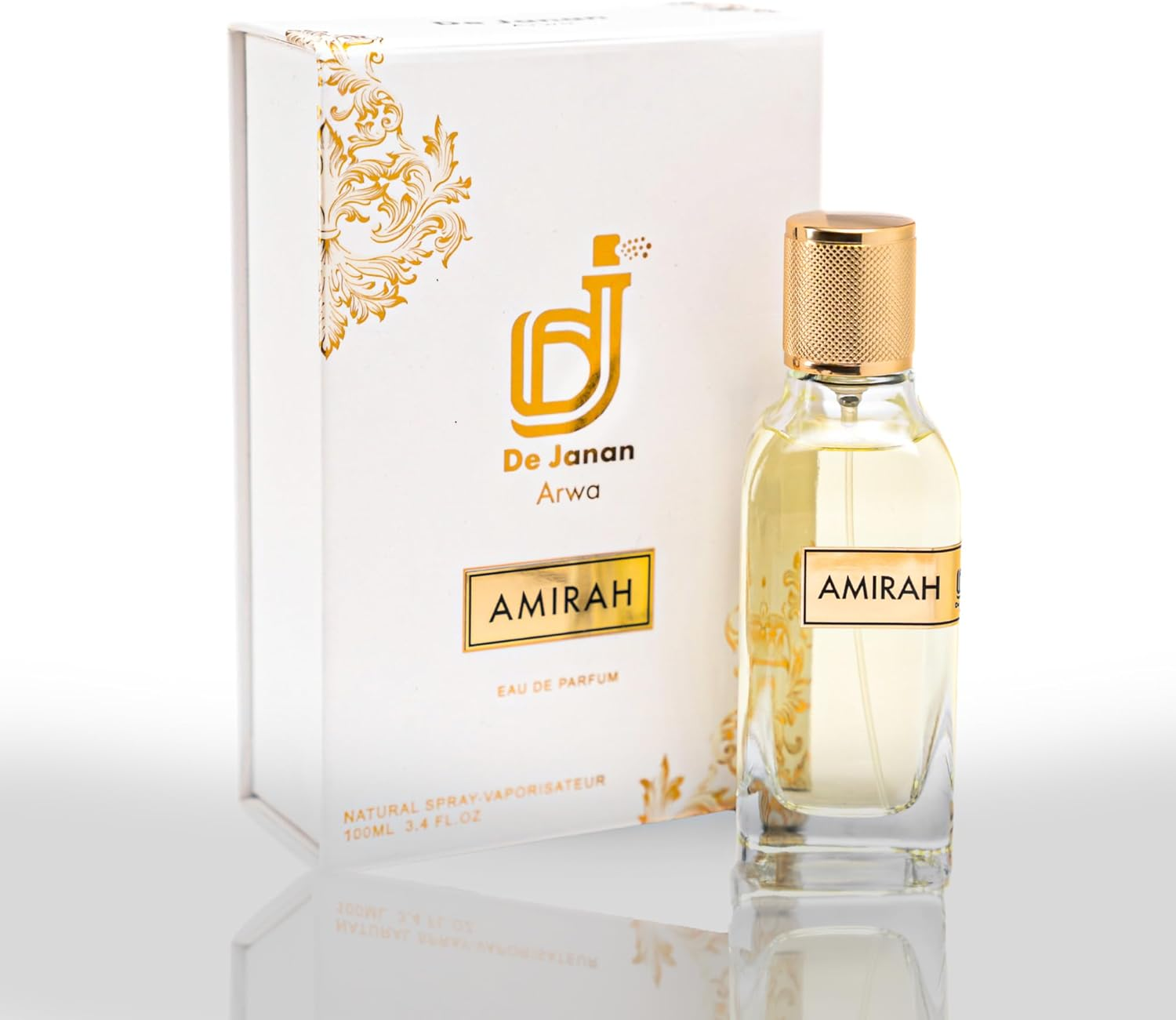 De Janan AMIRAH Eau De Parfum for Women &ndash; a Regal & Captivating Fragrance &ndash; Enchanting Blend of Rose, Jasmine & White Musk &ndash; Long-Lasting, Elegant & Feminine Scent &ndash; 100Ml (Pack of 1) image number 1