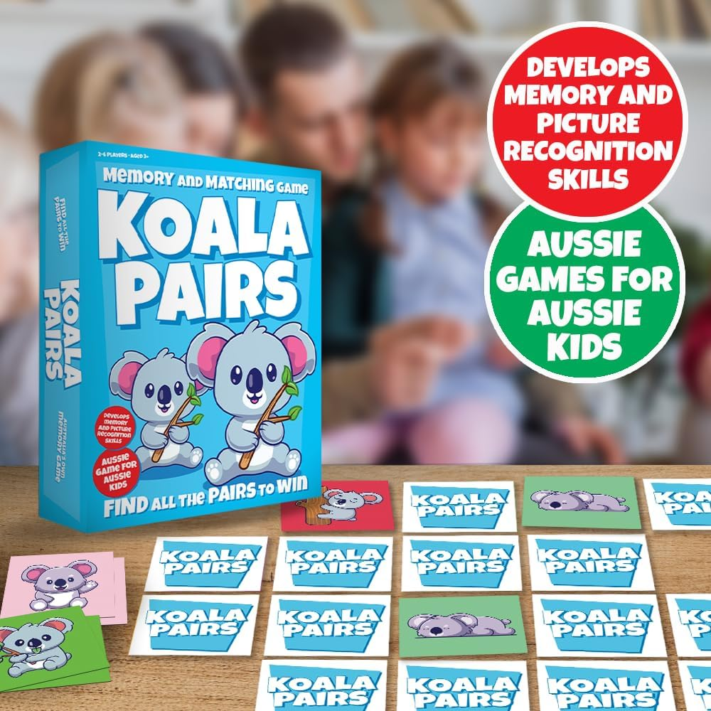 Koala Pairs Matching Game for Kids Ages 3-6 | Preschool Memory Game | Educational Board Game for Toddlers & Families | Fun Australian Animal Game | Made by Aussies image number 1