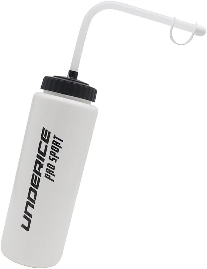 THJOPOKEEL 1 Liter Sports Water Bottle W/Long Straw Hockey Lacrosse Water Bottle with Straw BPA Free Easy Squeeze Plastic Use W/Sport Helmet in Football Baseball Gym Yoga