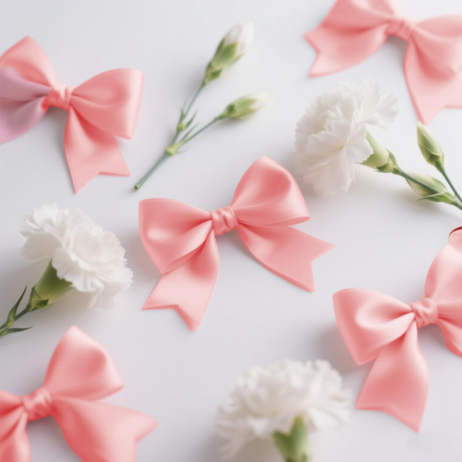 36 Pcs Satin Twist Tie Bows for Treat Bags 4.5 Inch Red Premade Bow for Crafts Large Satin Ribbon Tie Bows for Cake Decorating Gift Wrapping Popcorn Bags Brithday Christmas Party Favors (Pink) image number 3