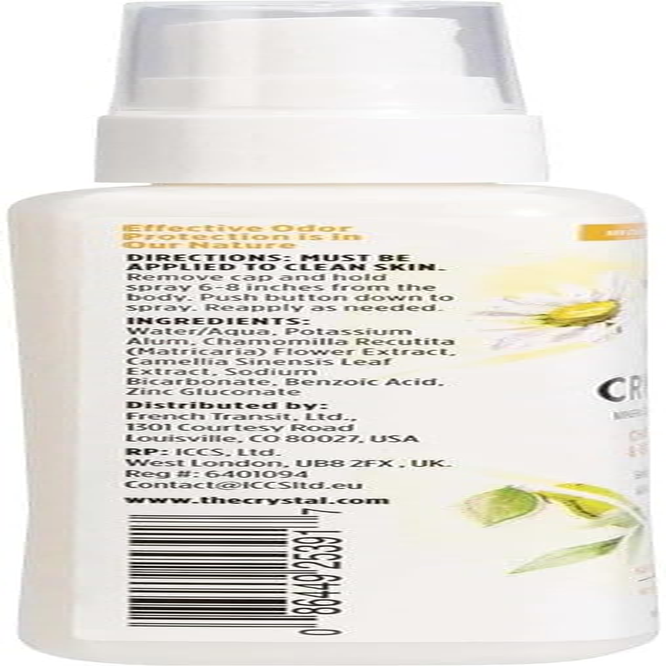 Crystal Mineral Chamomile and Green Tea Deodorant Spray 118 Ml