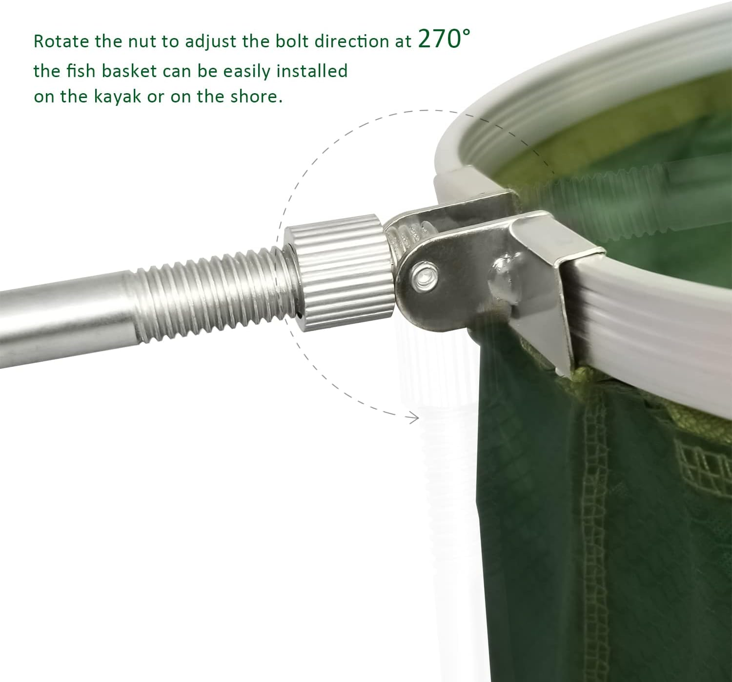 Kangdun Collapsible Fish Keeping Net - Rubberized Mesh Fishing Basket - Foldable Fish Live Well for Dock & Kayak - Keep Bait and Fish Alive image number 5