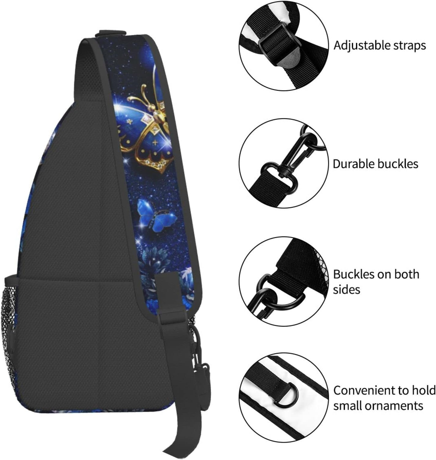 COFEIYISI Unisex Sling Bag Crossbody Backpack for Men Women Casual Chest Bag Sling Shoulder Backpack Travel Hiking Daypack - Horse In Sunflowers image number 4