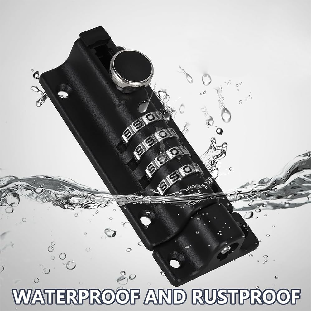 Outdoor Fence Specific Bolt Password Lock, Made of Zinc Alloy Material, Waterproof, Rust Proof, Anti-Theft, with 6 Anti-Theft Screw Locks, Also Suitable for Wardrobes image number 6