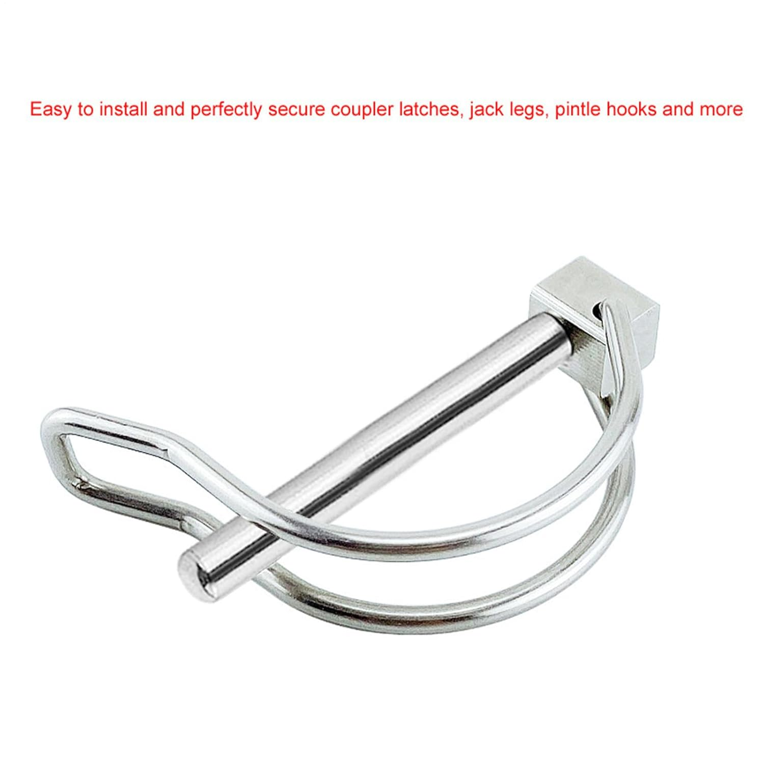 Shaft Locking Pin &ndash; 316 Stainless Steel Heavy-Duty Wire Lock Pin | Secure Coupler Pin for Stable Connection | Trailer Safety Pin Ideal for Hitch, Towing & Farm Equipment image number 3