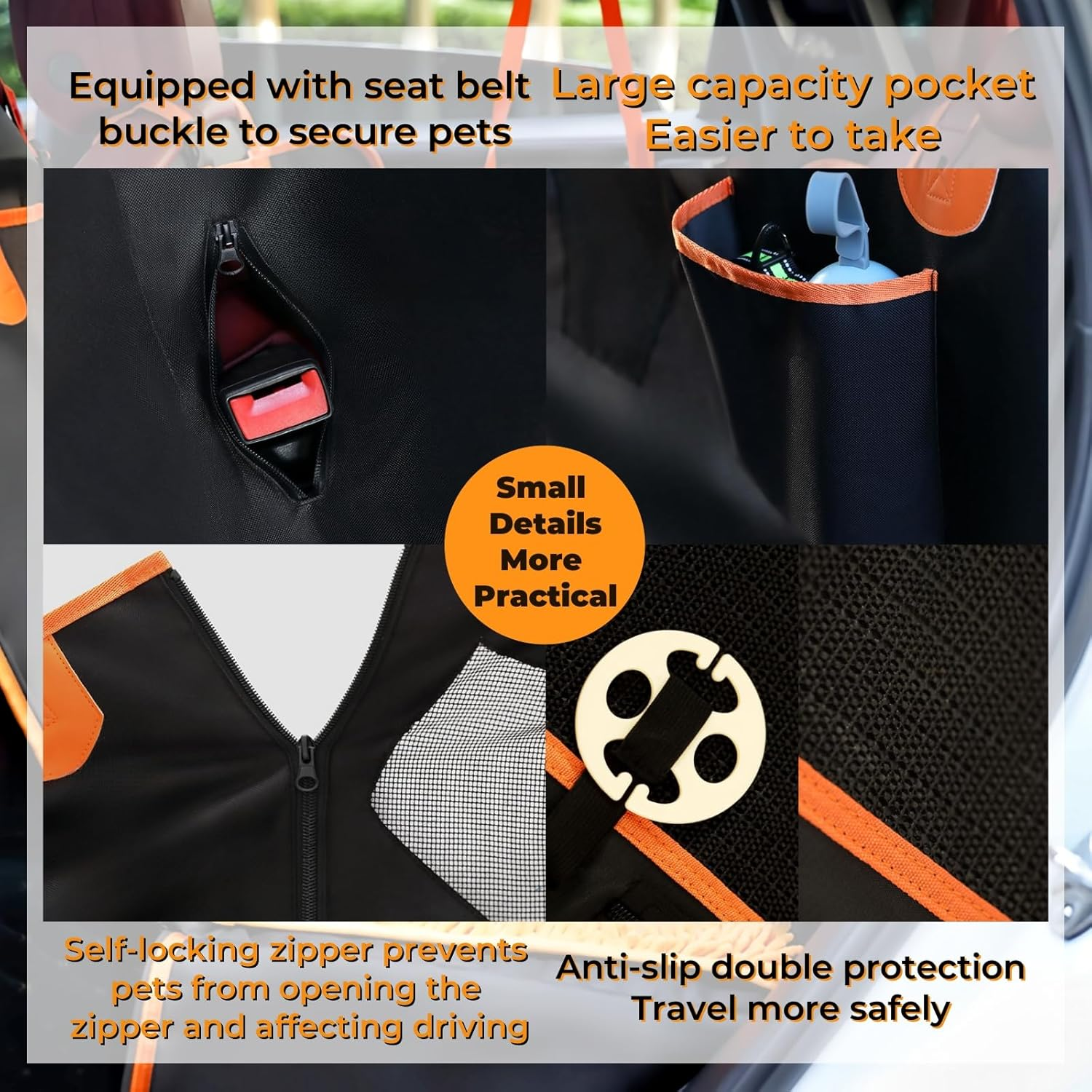 Dog Car Seat Cover &ndash; Dog Travel Car Accessories Interior | Upgraded Anti-Penetration - Waterproof Material | Universal Fit for Suvs, Trucks & Cars | Durable, Easy to Clean