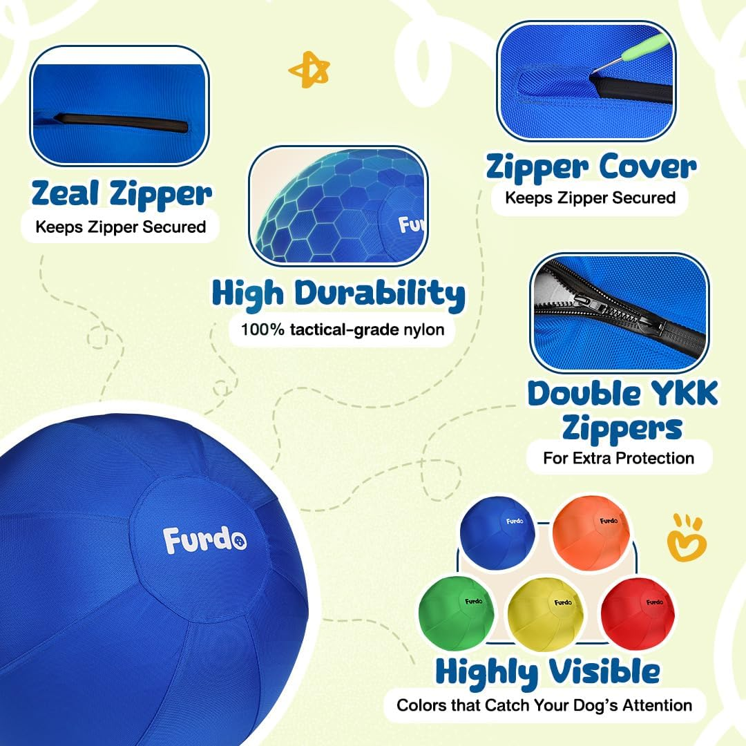 Furdo 25" Herding Ball for Dogs, for Australian Shepherd, for Cattle Dogs, for Border Collie, for Blue Heelers & Other Medium to Large Dogs, Herding Dog Ball, Herding Dog Toys, Horse Ball - Blue image number 5