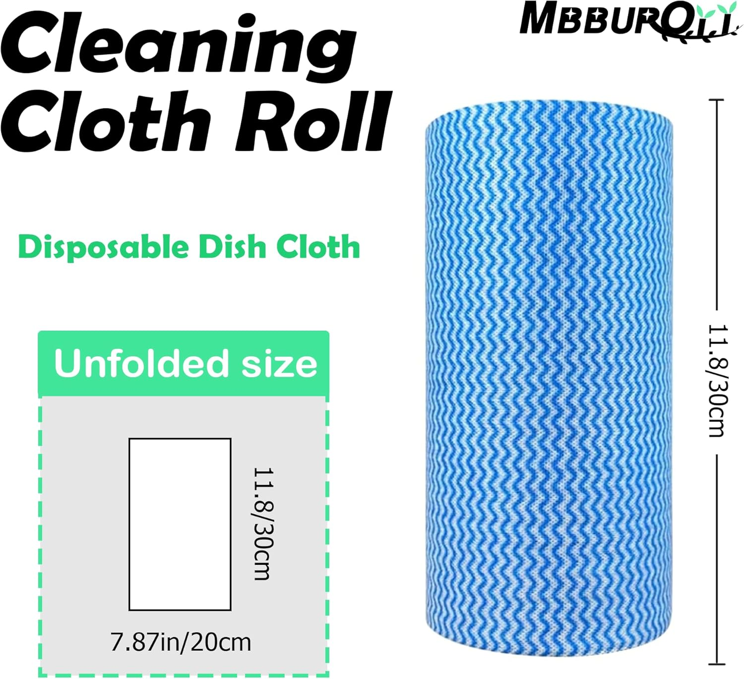 Disposable Cleaning Cloths, Handy Perforated Reusable J Cloth,Ideal for Everyday Use,20 X 30Cm,Total 200 Count (Two Blue) image number 1