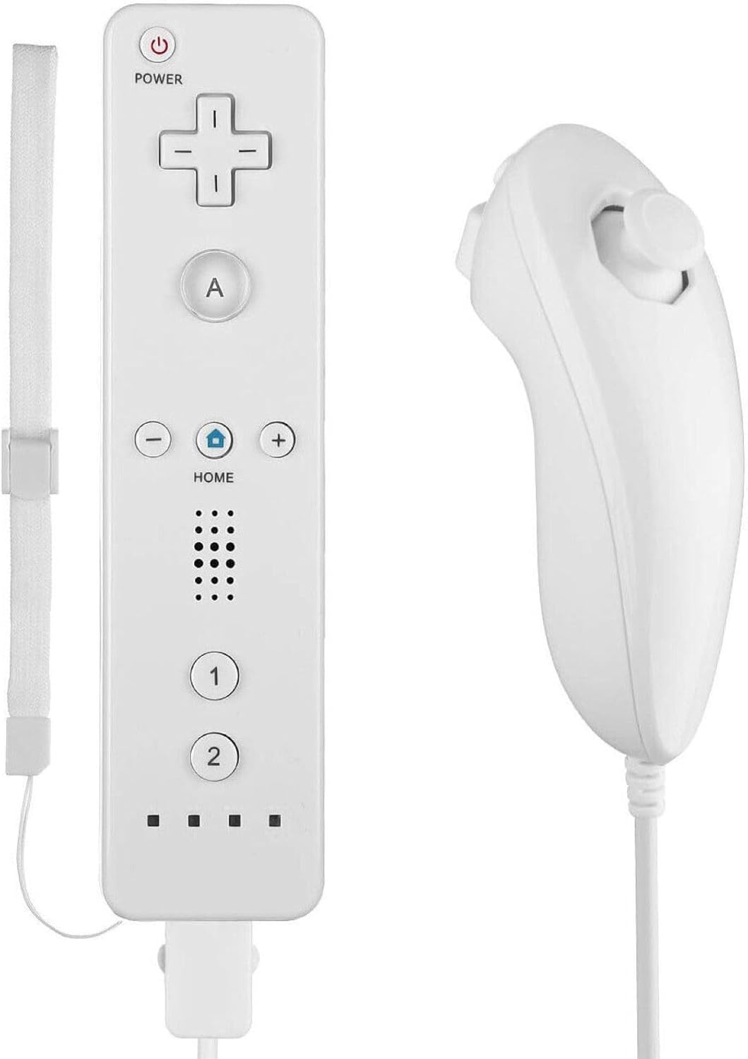 Lyyes Remote Controller for Wii, Wii Remote and Nunchuck Controllers with Silicon Case and Strap for Wii and Wii U (Blue)