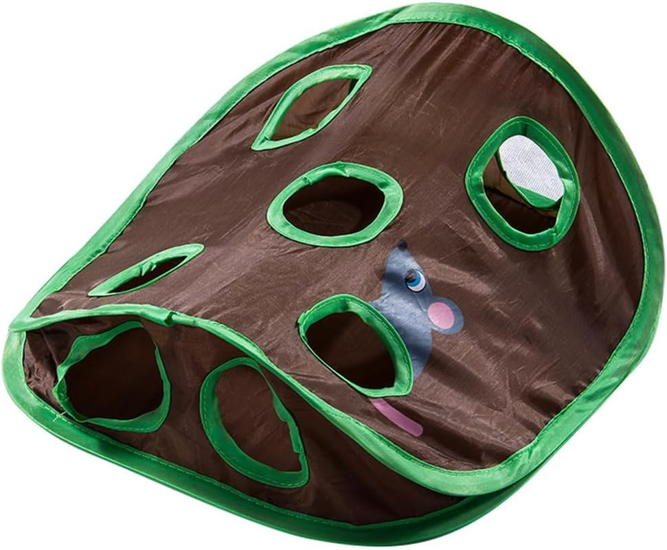 VENEKA Cute Pet Cat Interactive Hide Game 9 Holes Tunnel Mouse Hunt Intelligence Toy Set Pet Hidden Hole Kitten Foldable Toys Kit image number 1
