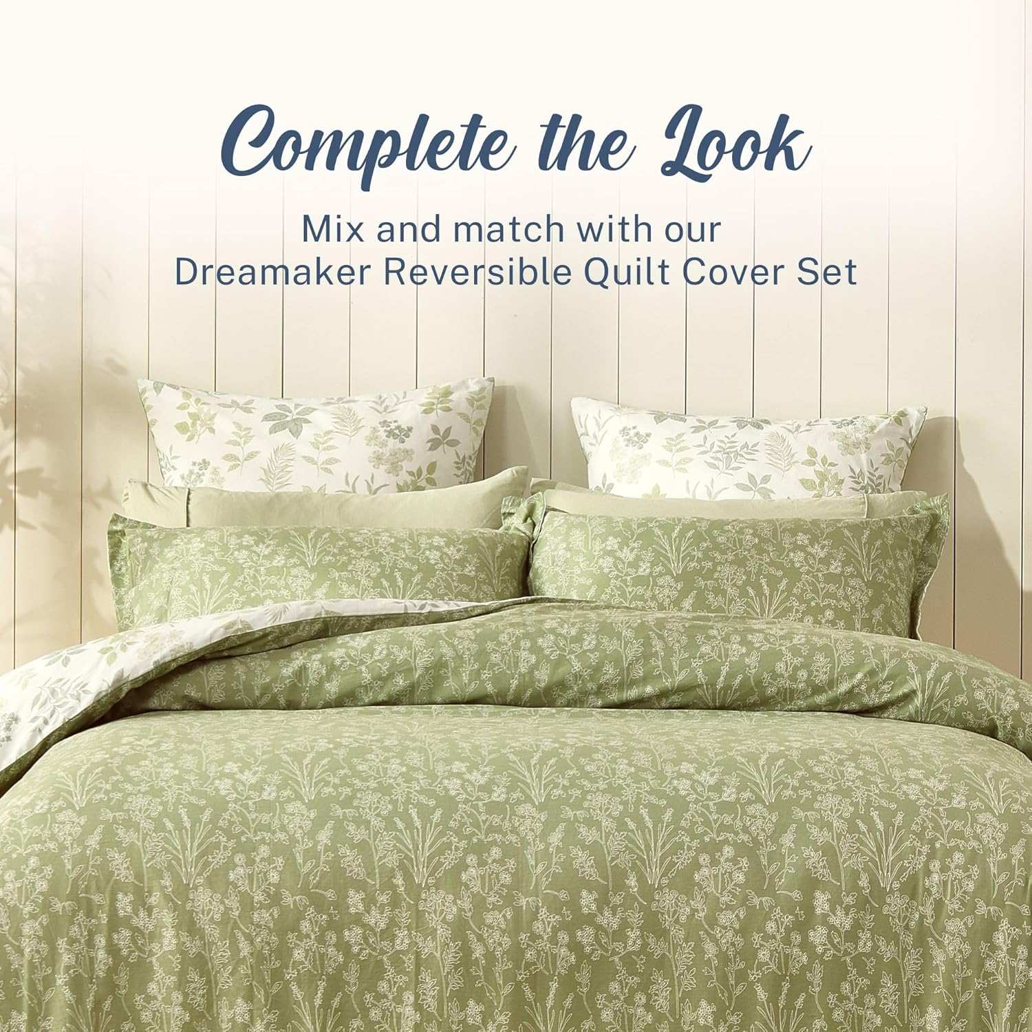 Dreamaker 2 Pack European Pillowcase (65 X 65Cm) 100% Cotton Lightweight & High Breathability Summer Pillow Cover Ultra Soft Bedding Crisp and Cool Feel Bed Decorative Pillow Cushion - Mabel image number 3