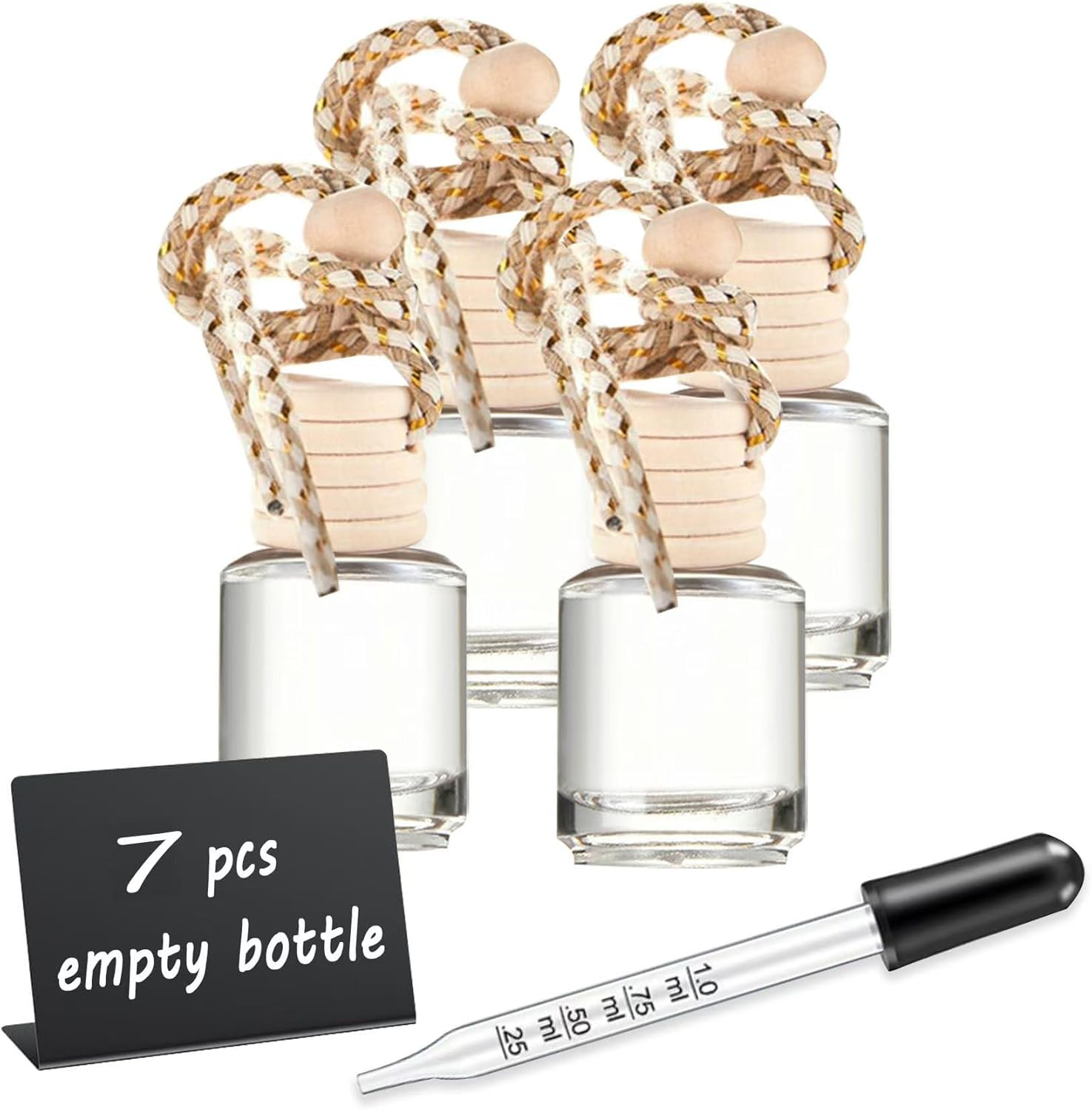 7 PCS Mini 10Ml Colors Skull Perfume Bottle for Car Air Freshener Pendant Essential Diffuser Oil Fragrance Aromatherapy Empty Bottle Decor &hellip;