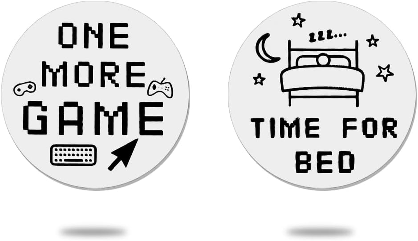 One More Game Time for Bed Decision Coin Maker Gifts for Gamer Teenager Boys Son Boyfriend Husband Valentine'S Day Gifts for Men Adults Funny Video Game Lovers Gifts for Birthday Christmas image number 3