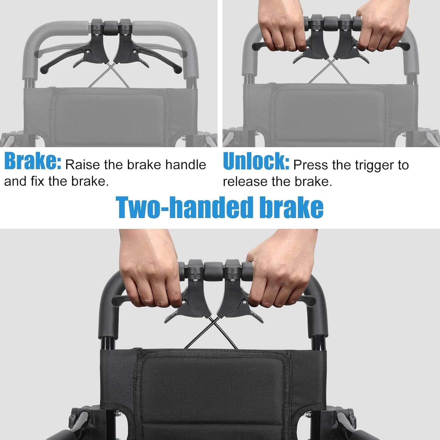 Lightweight Wheelchairs with Handbrake Ultralight Folding Travel Wheelchair Portable Compact Wheelchair for Adults, 8" Rear Wheels (White) image number 1