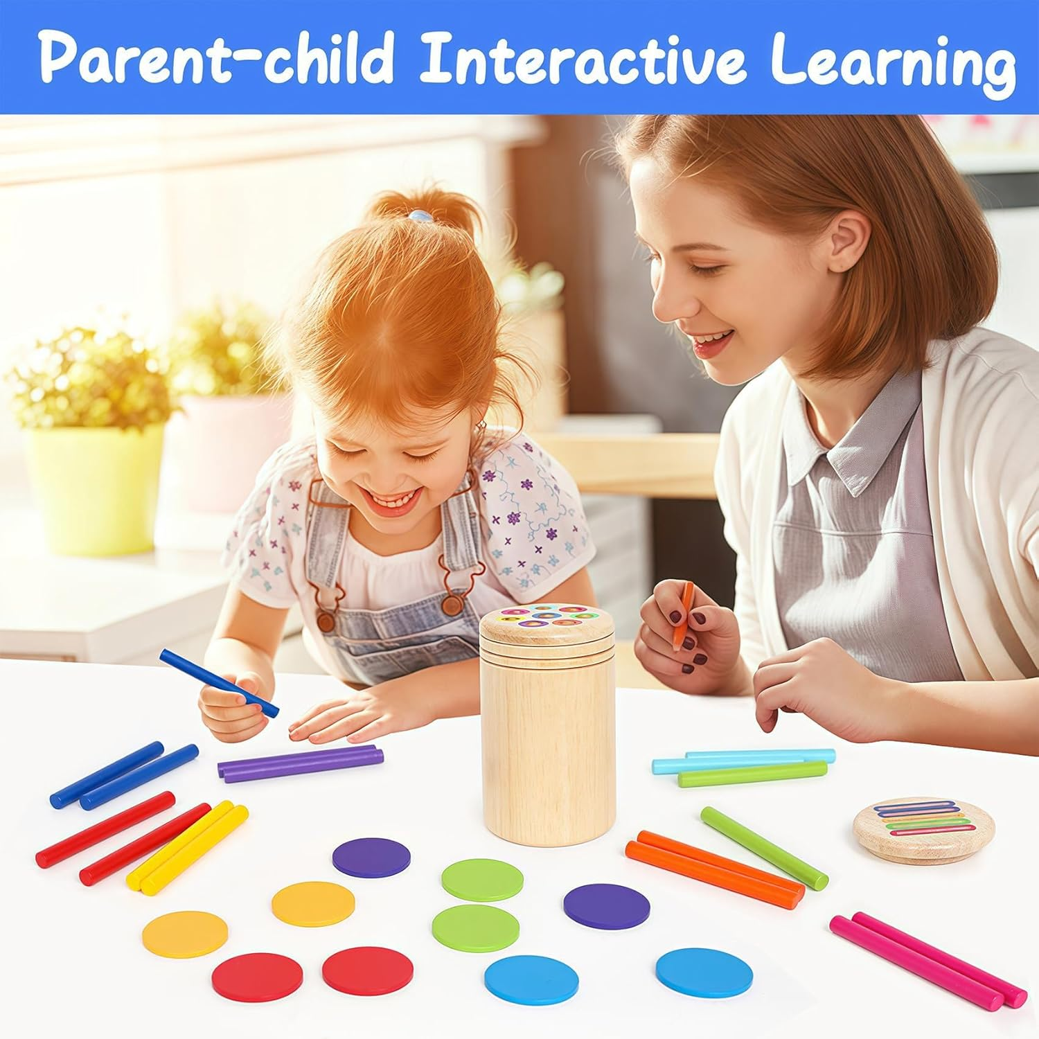 Montessori Wooden Color Sorting Toy for Toddlers 1-3 &ndash; Educational Sensory Matching Game for Fine Motor Skills Development image number 2