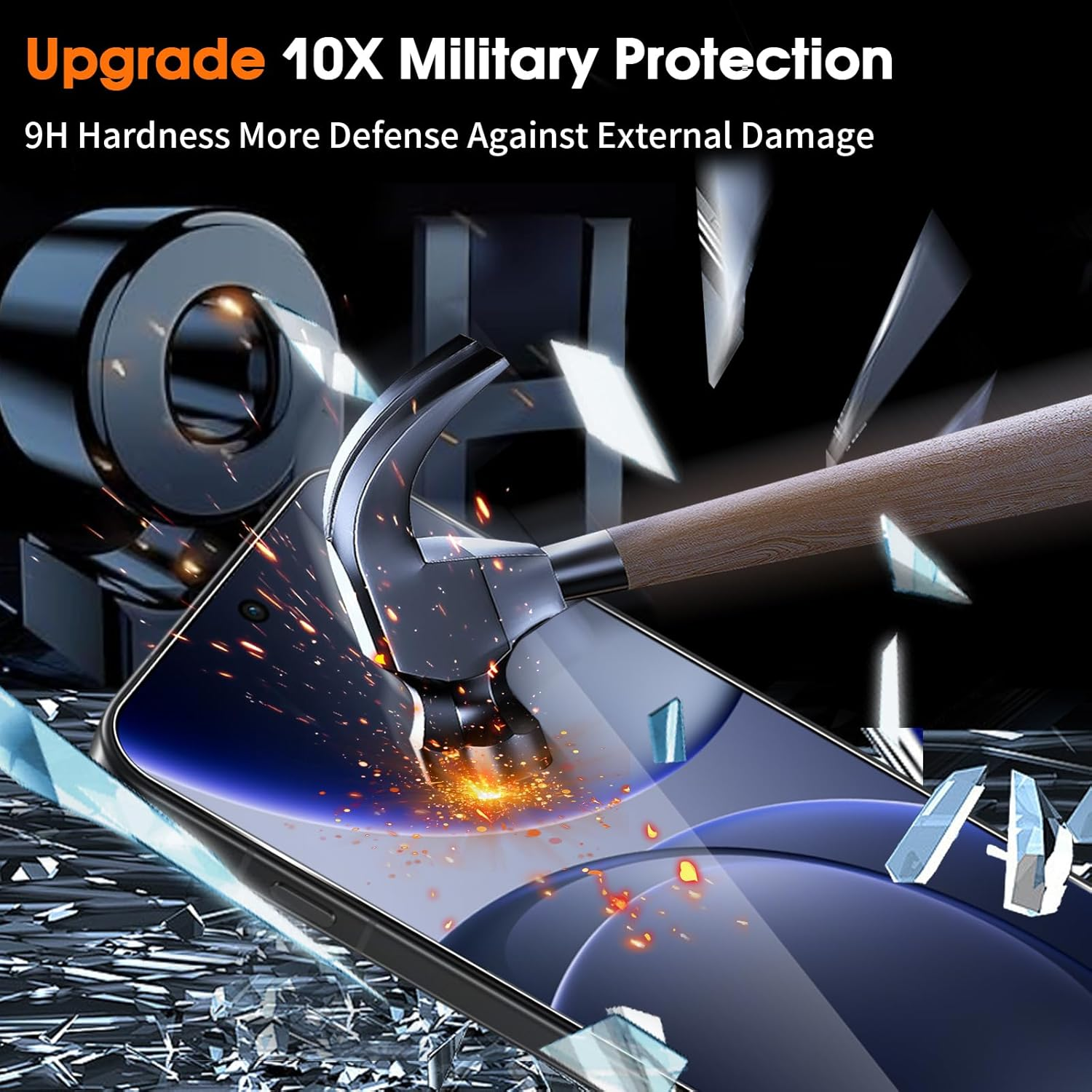 Aerku Screen Protector for Oppo Find X9 5G for Tempered Glass, 2 Pieces Protective Glass and 2 Pieces Camera Protection, 9H Hardness 0.33 Mm Ultra Clear Film, Anti-Scratch, Anti-Bubble Screen image number 3